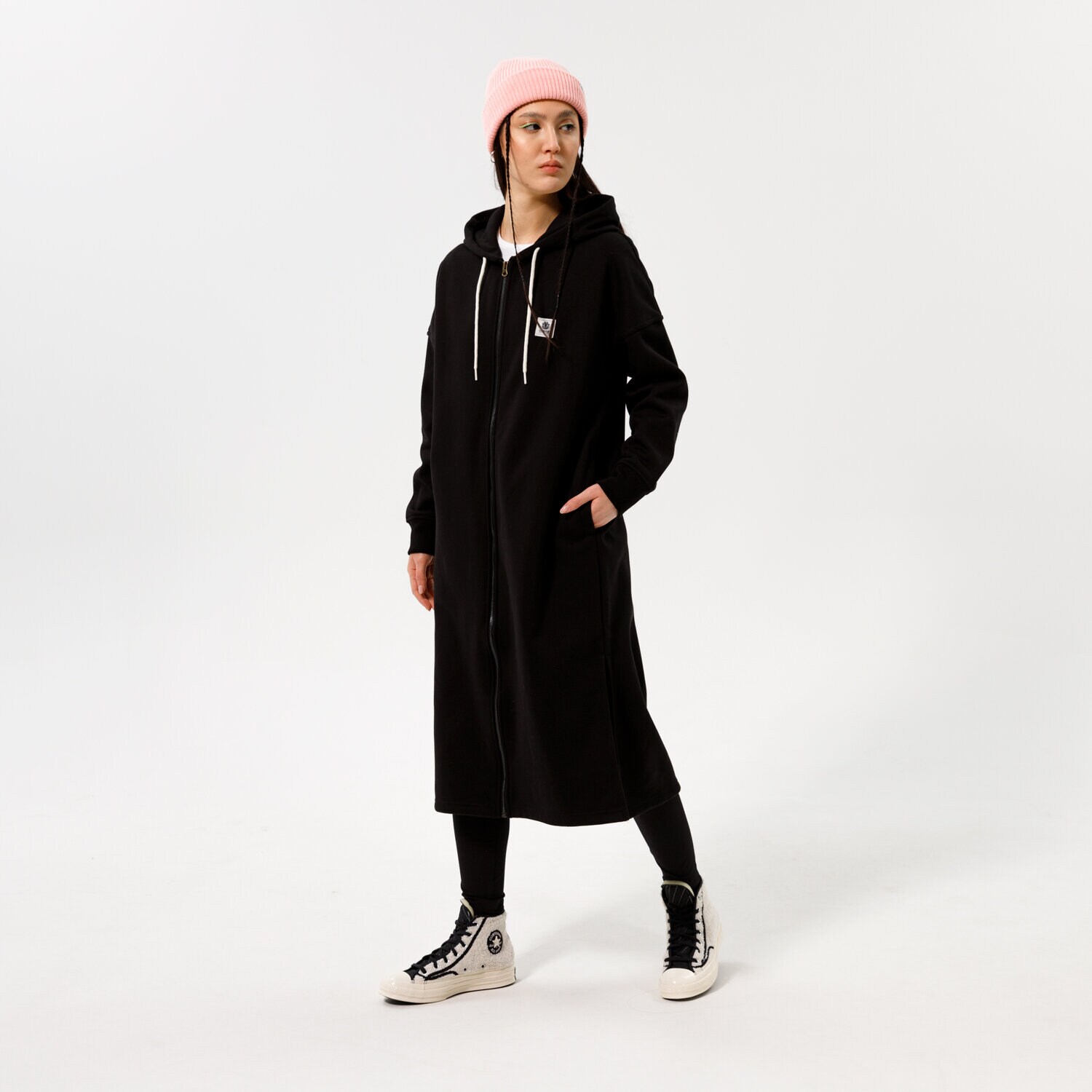 Femei bluză ELEMENT BLUZĂ CU GLUGĂ LYNGDALL FULL ZIP Z3FLC23732 Negru