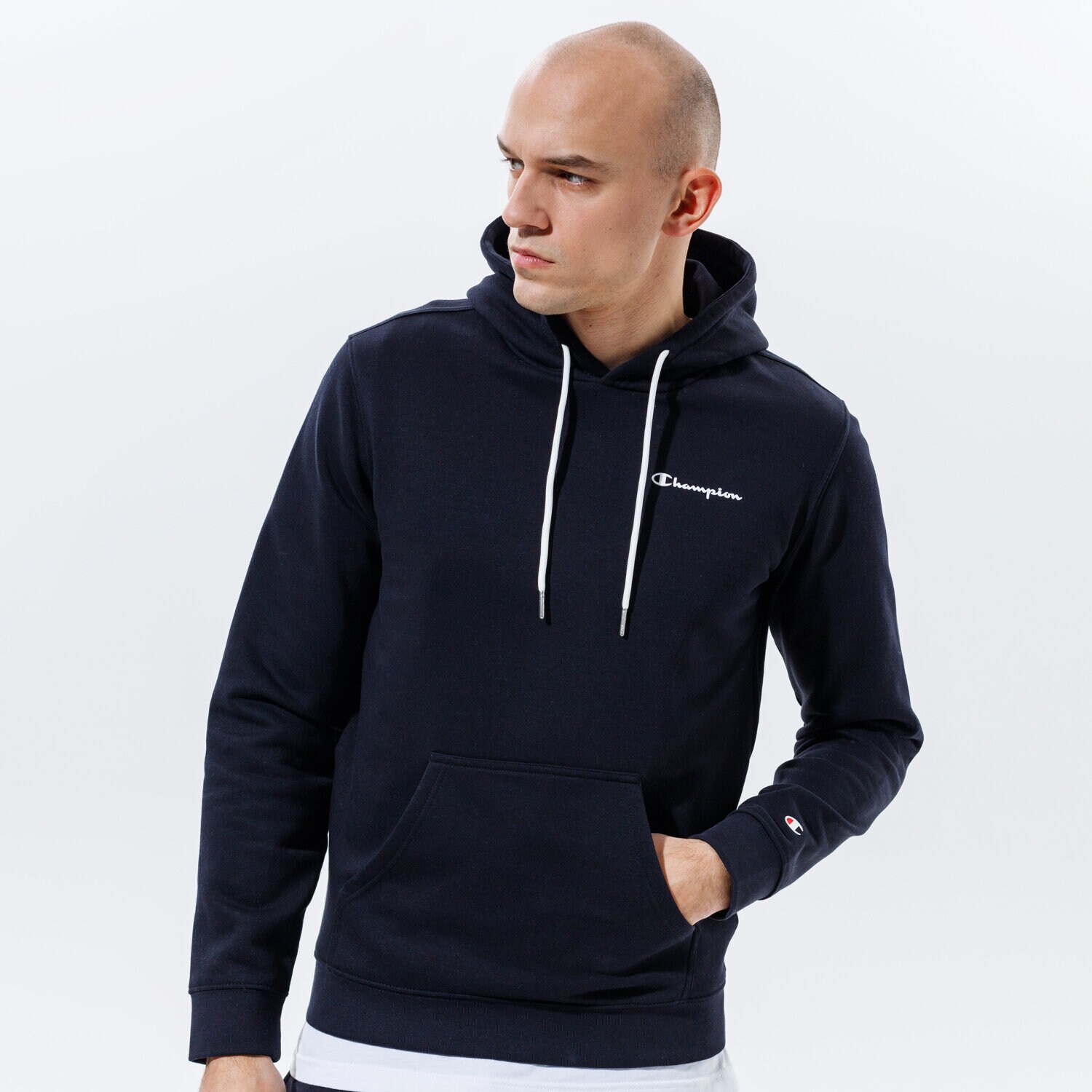 Bărbați bluză CHAMPION BLUZĂ CU GLUGĂ HOODED SWEATSHIRT 214749KK001 Negru