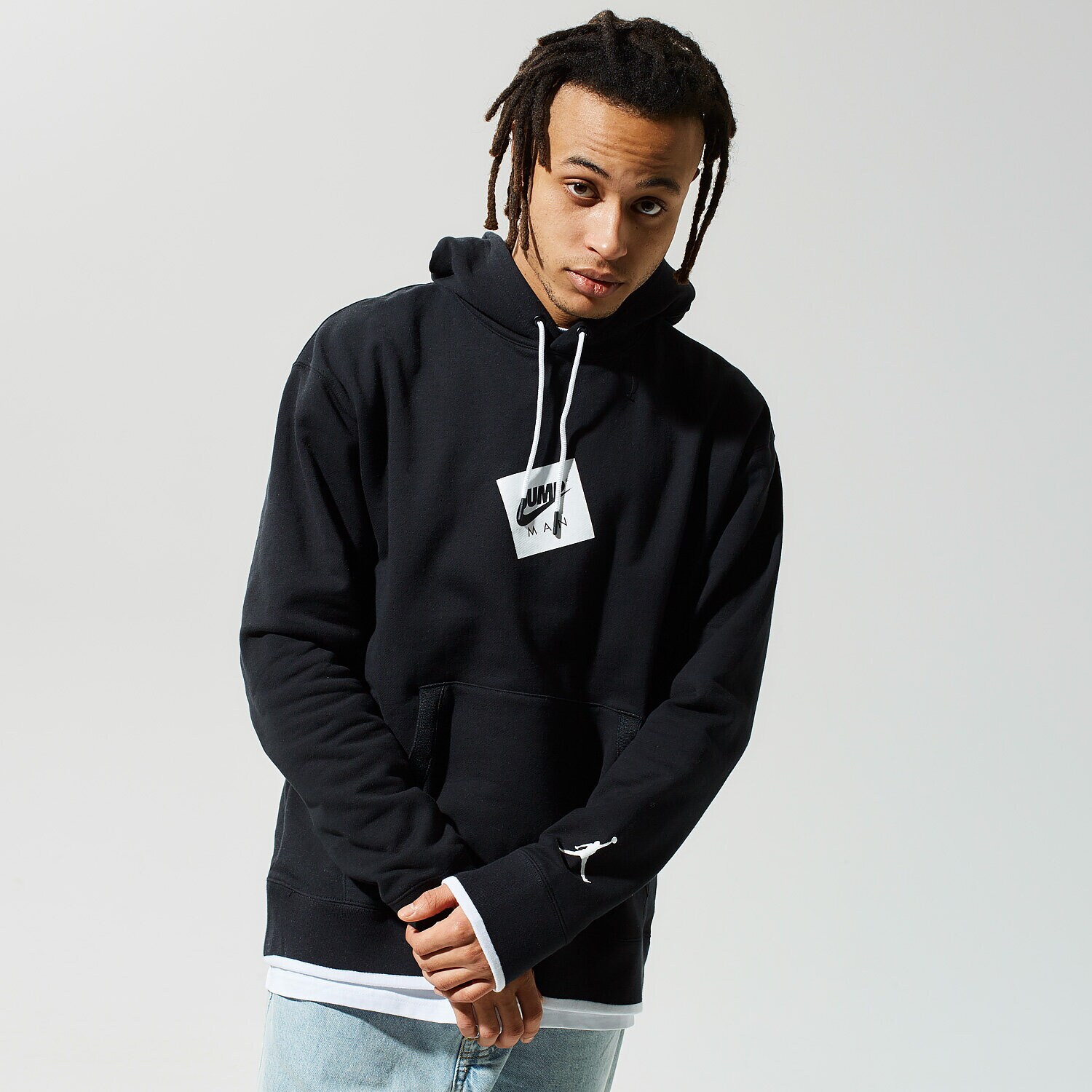 Bărbați bluză JORDAN BLUZĂ CU GLUGĂ JUMPMAN CLASSICS CV2244-010 Negru