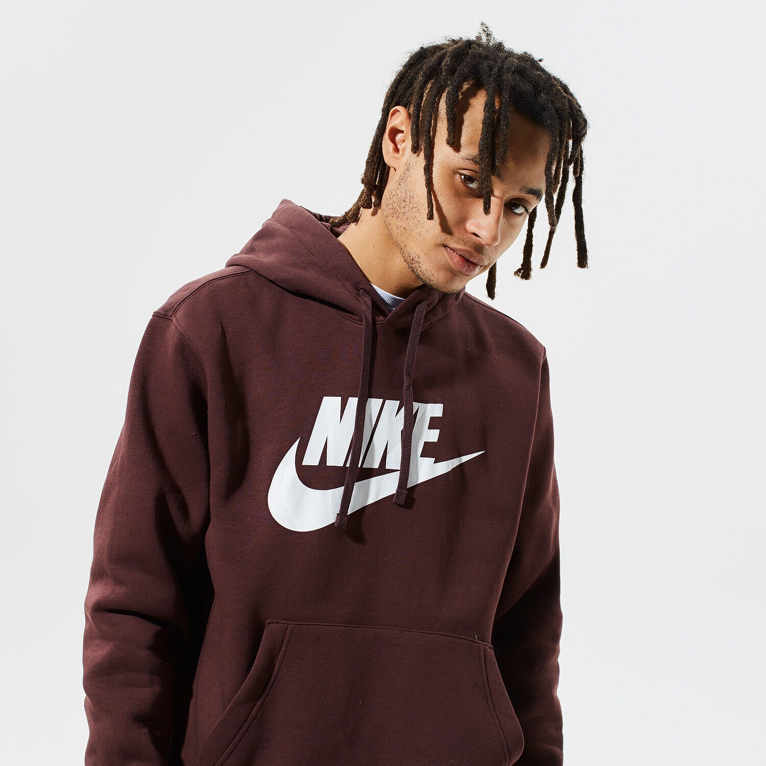 Bărbați bluză NIKE BLUZĂ CU GLUGĂ SPORTSWEAR CLUB FLEECE BV2973-263 Bordo
