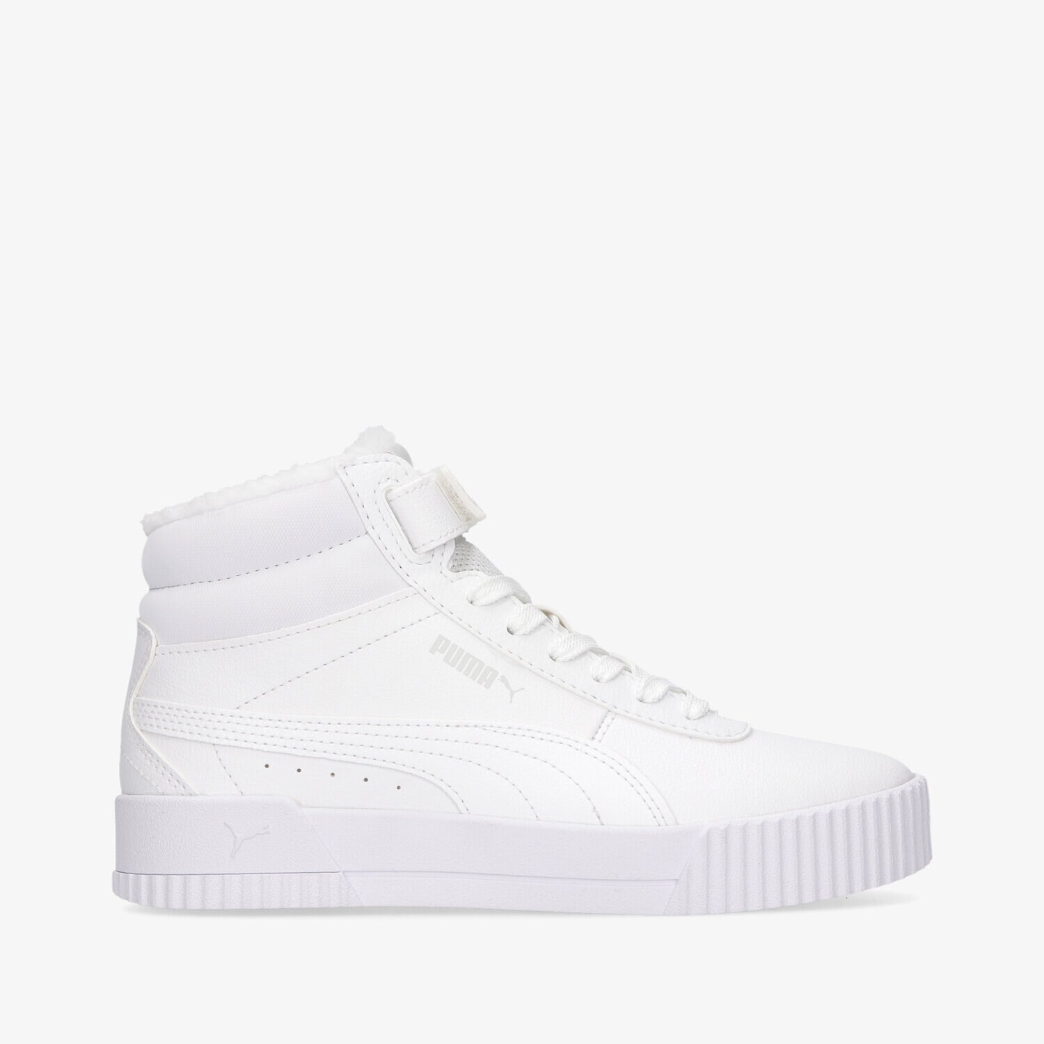 Copii pantofi sport PUMA CARINA MID FUR JR 30968303 Alb