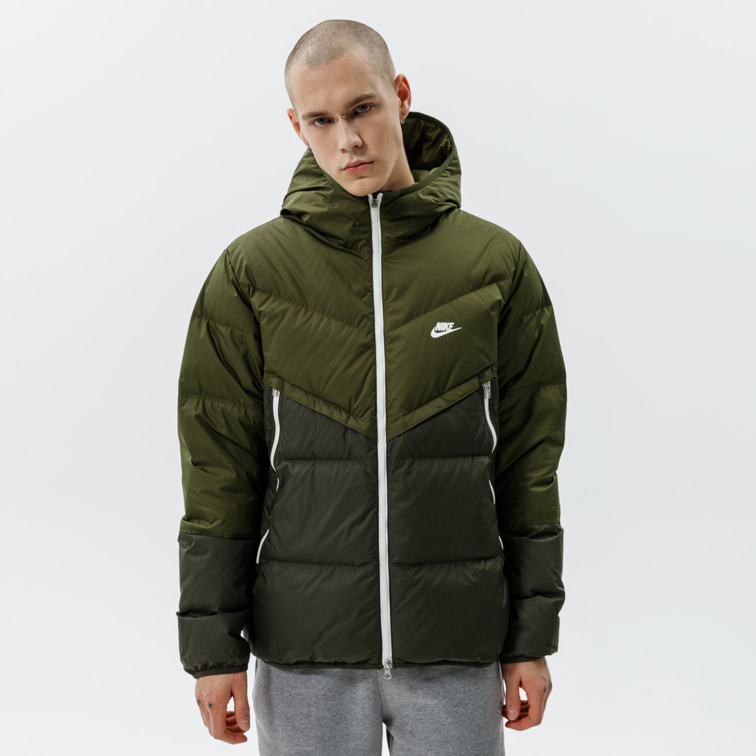 Bărbați eacă de iarnă NIKE JACHETĂ DE IARNĂ M NSW SF WINDRUNNER HD JKT DD6795-326 Kaki