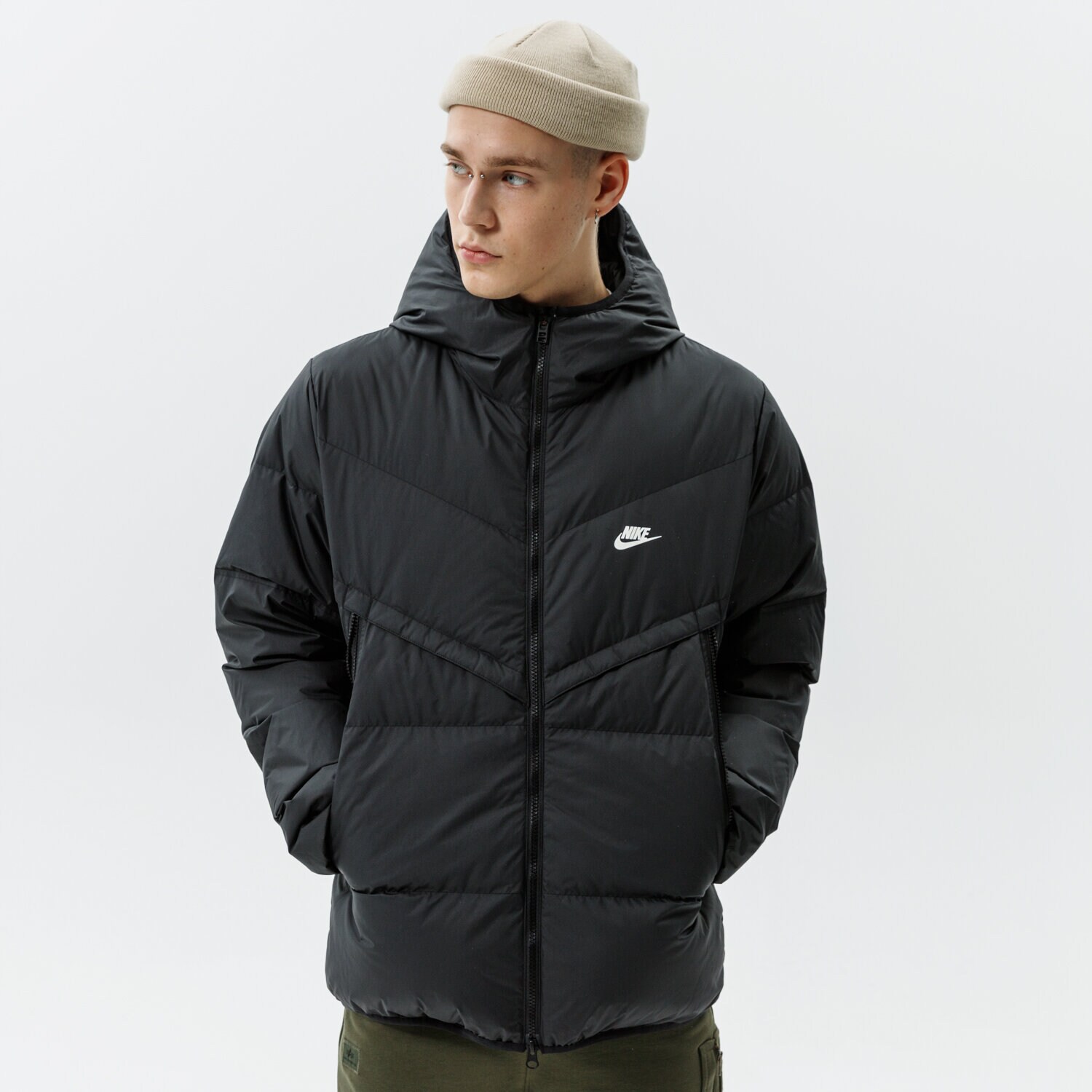 Bărbați eacă de iarnă NIKE JACHETĂ DE IARNĂ M NSW SF WINDRUNNER HD JKT DD6795-010 Negru