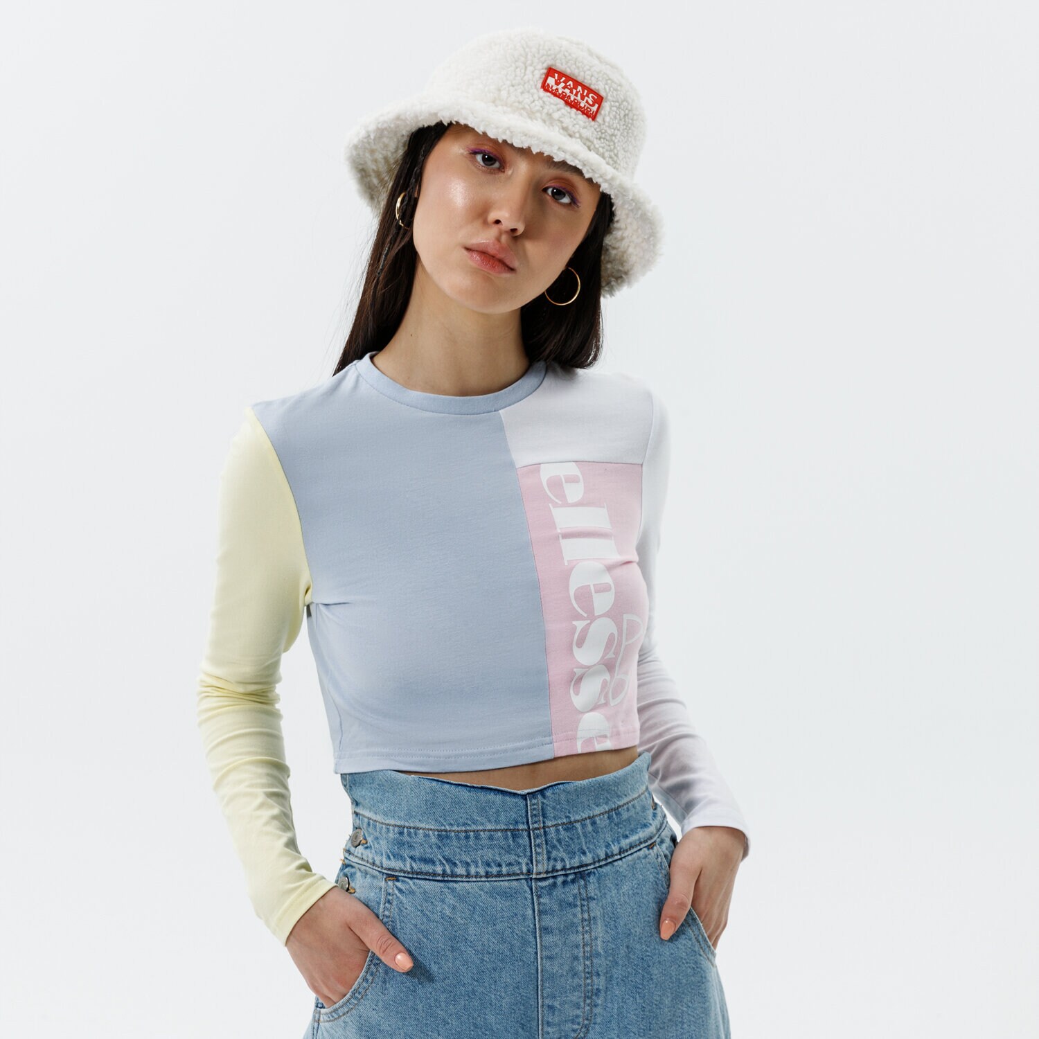 Femei tricou ELLESSE TRICOU POMERIGGIO LS CROP TRICOU MLT SGJ11879940 Mulicolor