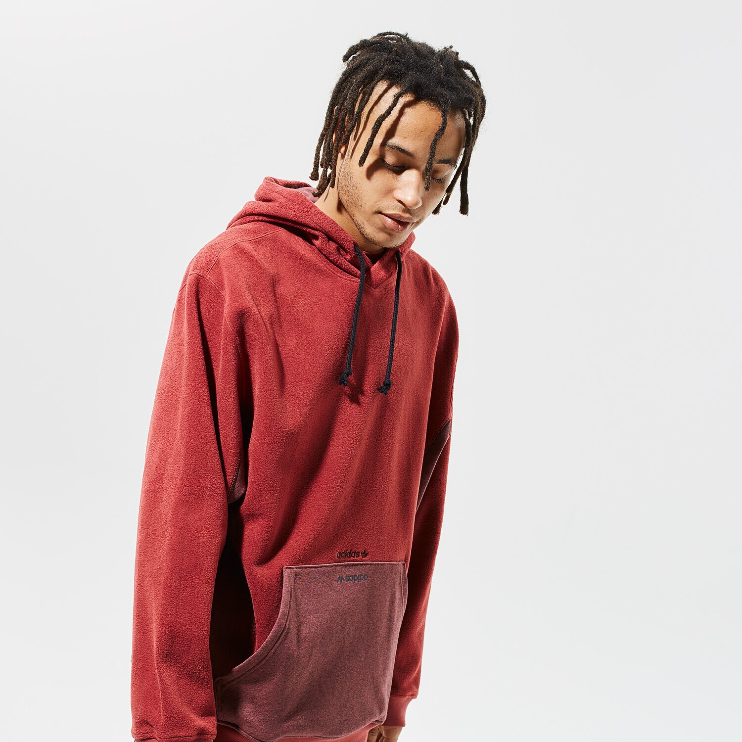Bărbați bluză ADIDAS BLUZĂ CU GLUGĂ W HOODY GD9321 Bordo