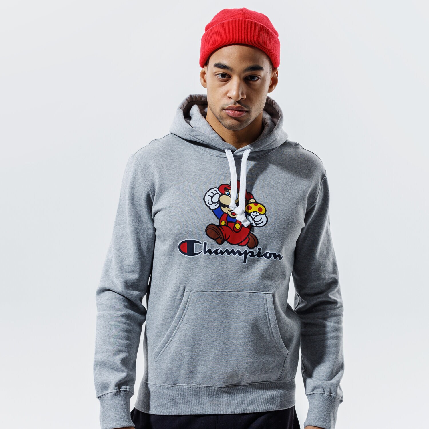 Bărbați bluză CHAMPION BLUZĂ CU GLUGĂ HOODED SWEATSHIRT 216868EM006 Gri