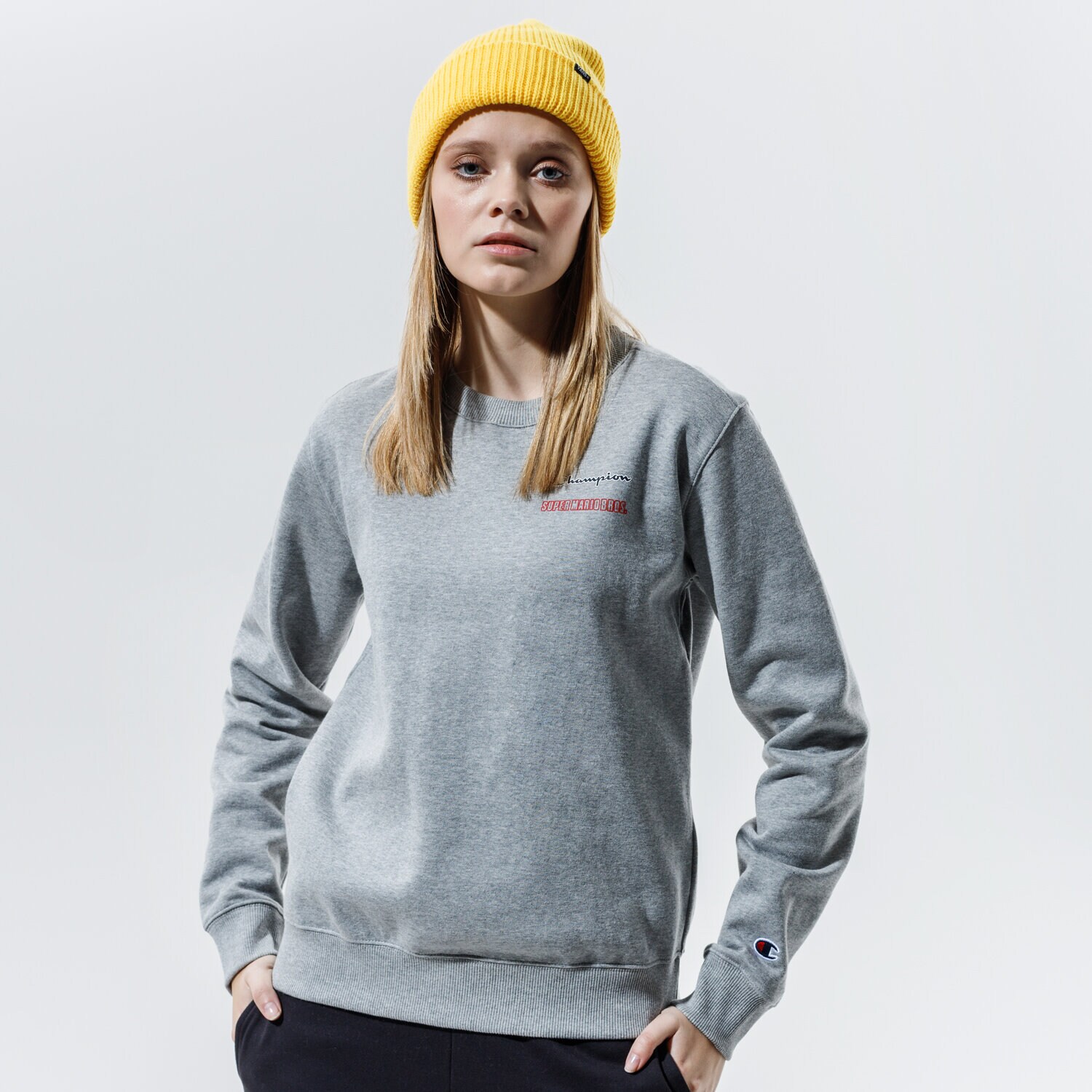 Femei bluză CHAMPION BLUZĂ CREWNECK SWEATSHIRT 114712EM006 Gri