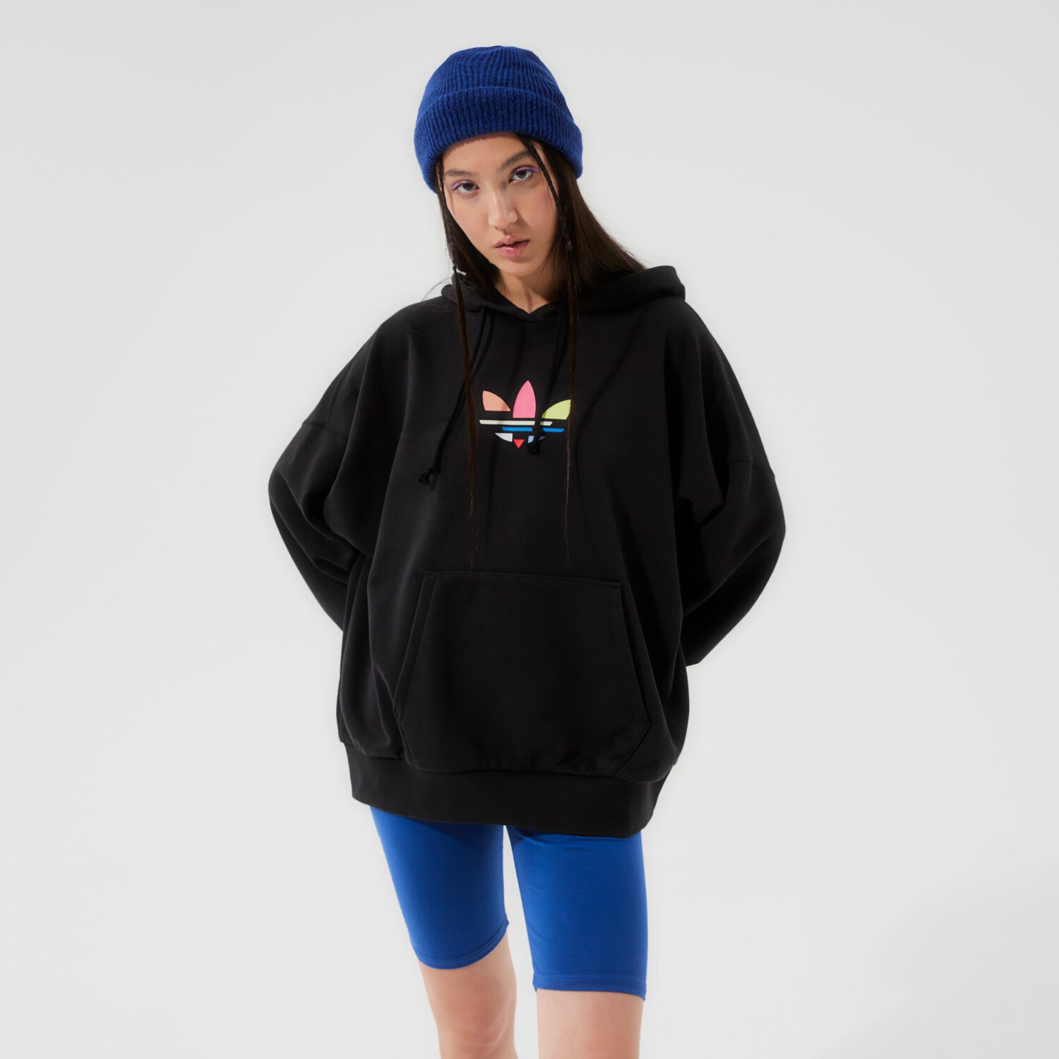 Femei bluză ADIDAS BLUZĂ CU GLUGĂ HOODIE H09308 Negru