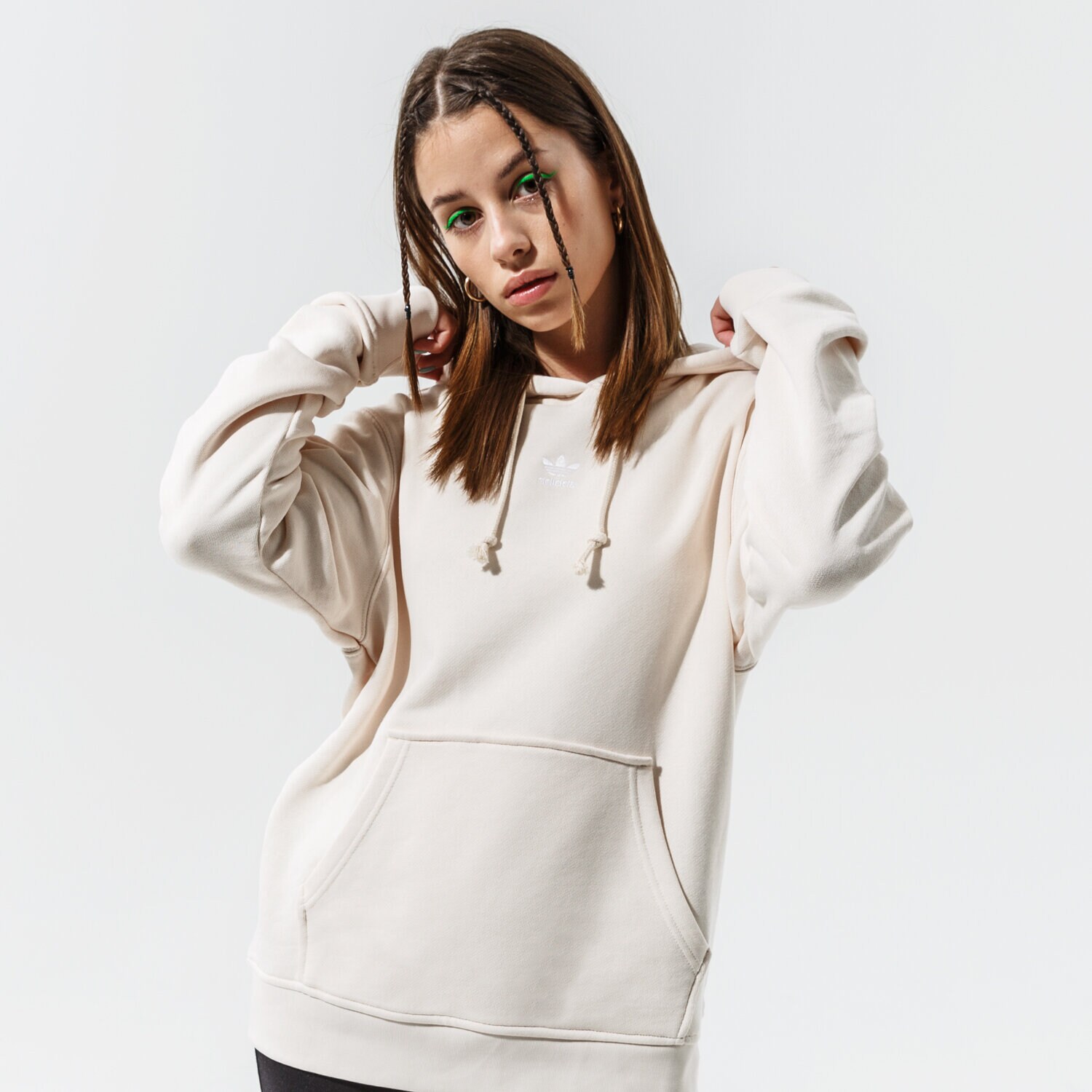 Femei bluză ADIDAS BLUZĂ CU GLUGĂ ESSENTIAL HOODIE H06618 Bej