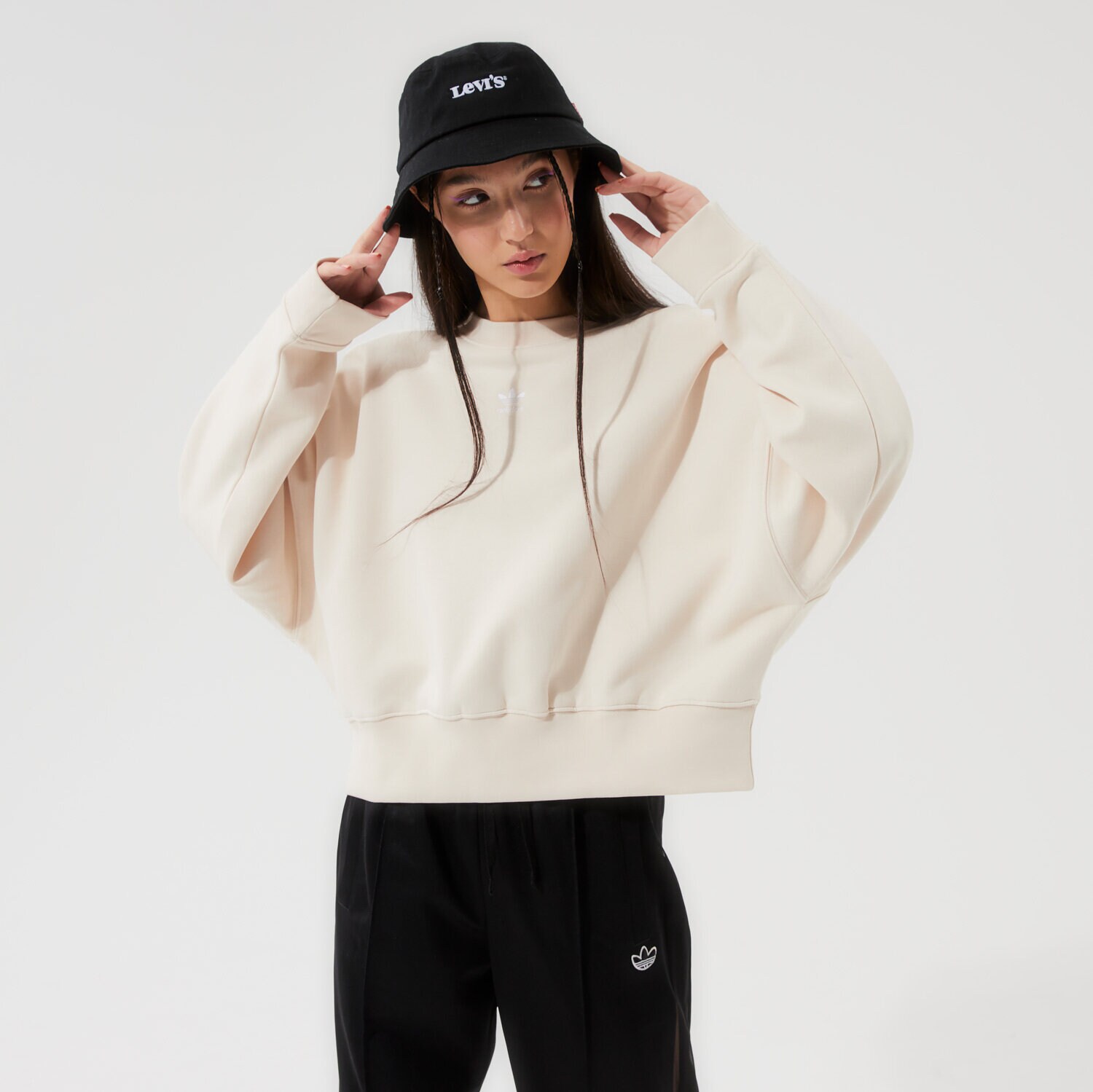 Femei bluză ADIDAS BLUZĂ SWEATSHIRT H40022 Bej