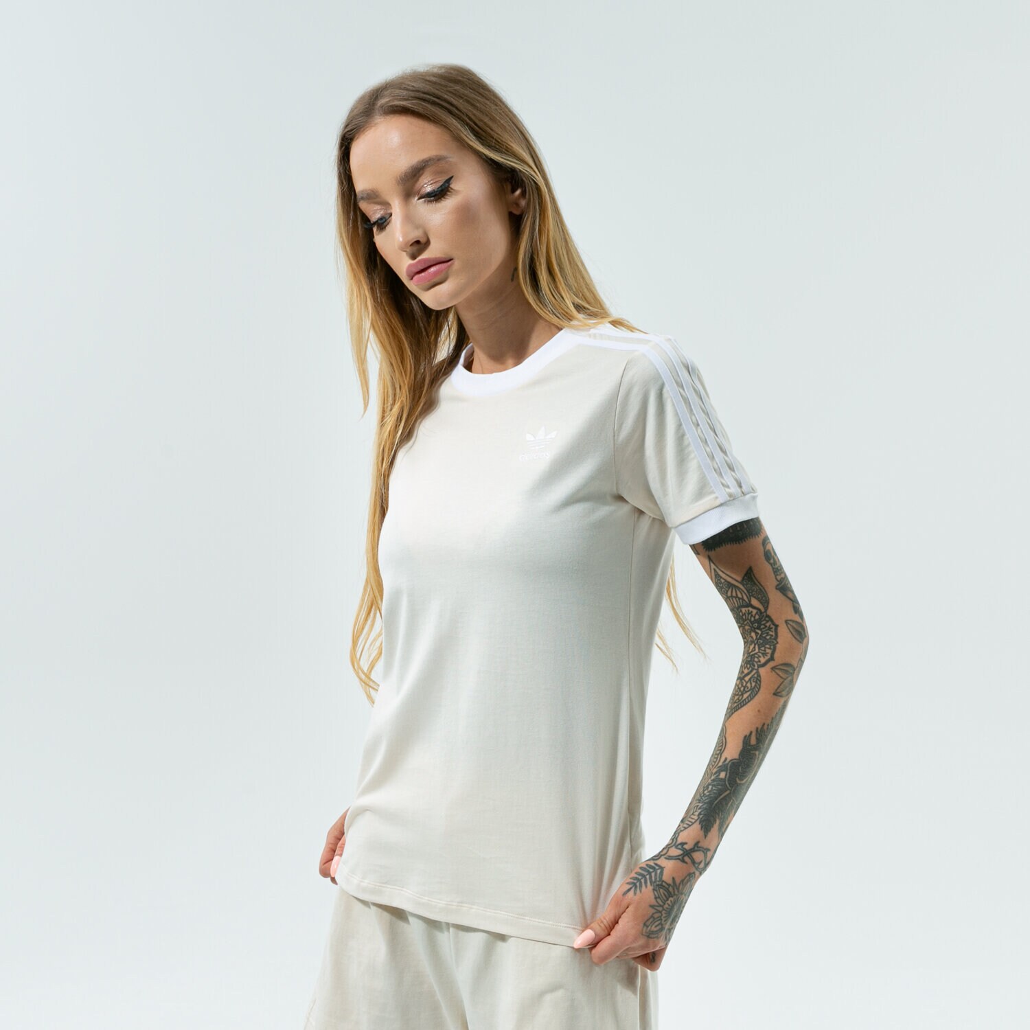 Femei tricou ADIDAS TRICOU 3 STRIPES TEE H33573 Bej