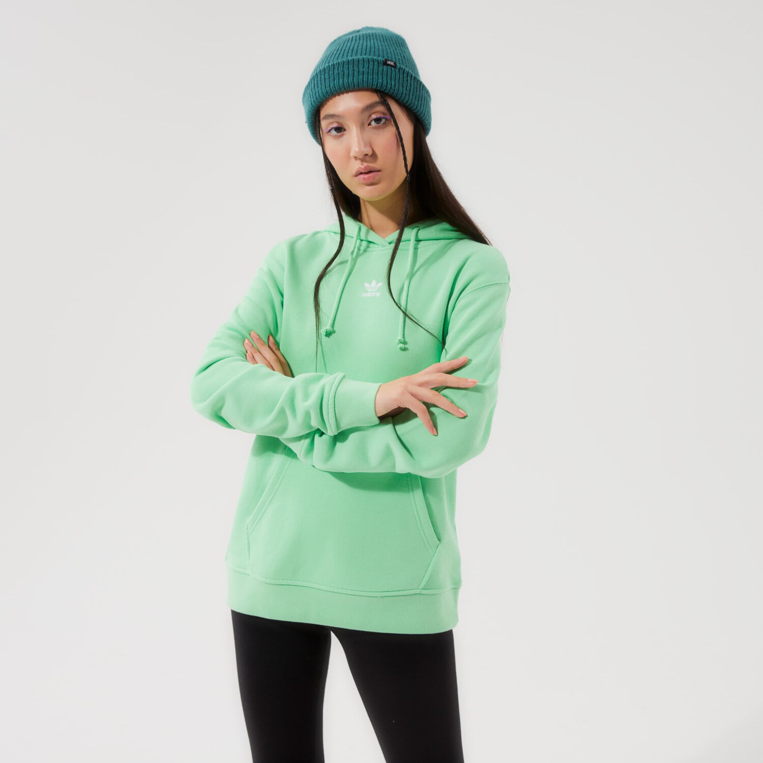 Femei bluză ADIDAS BLUZĂ CU GLUGĂ HOODIE H06622 Verde