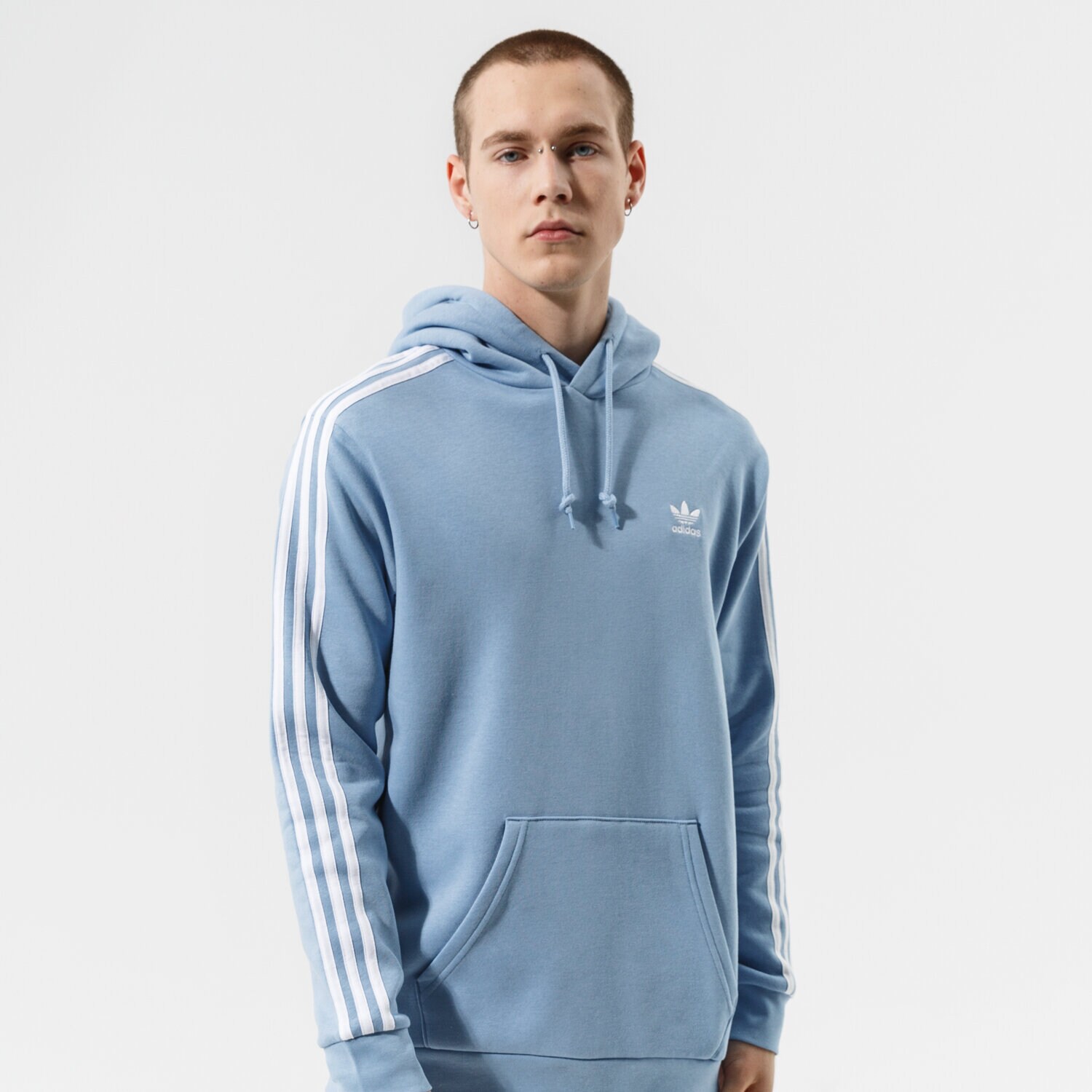 Bărbați bluză ADIDAS BLUZĂ CU GLUGĂ 3-STRIPES HOODY H06678 Albastru