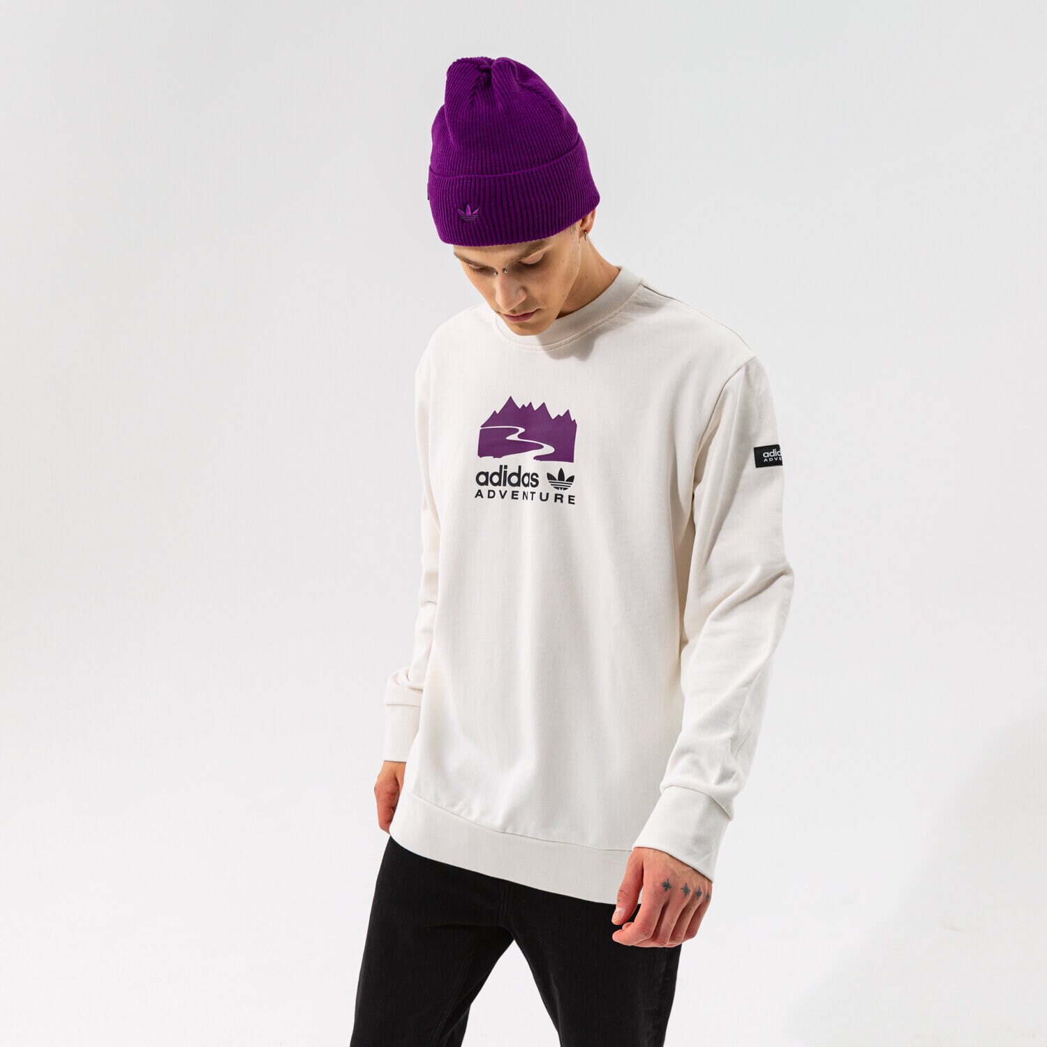 Bărbați bluză ADIDAS BLUZĂ SWEAT CREW H09108 Alb