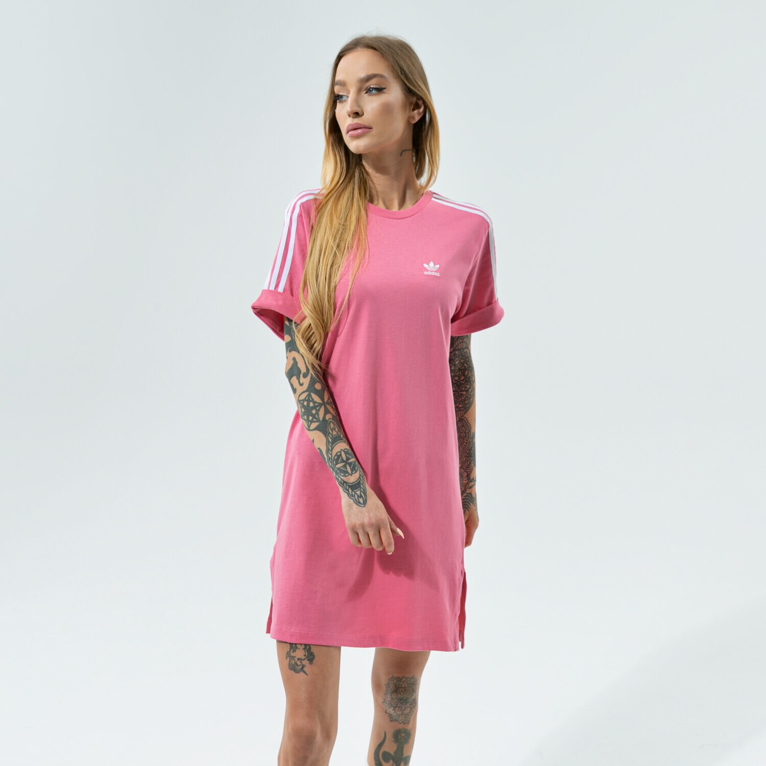 Femei rochii și fuste ADIDAS ROCHIE TEE TRENINGS H35503 Roz