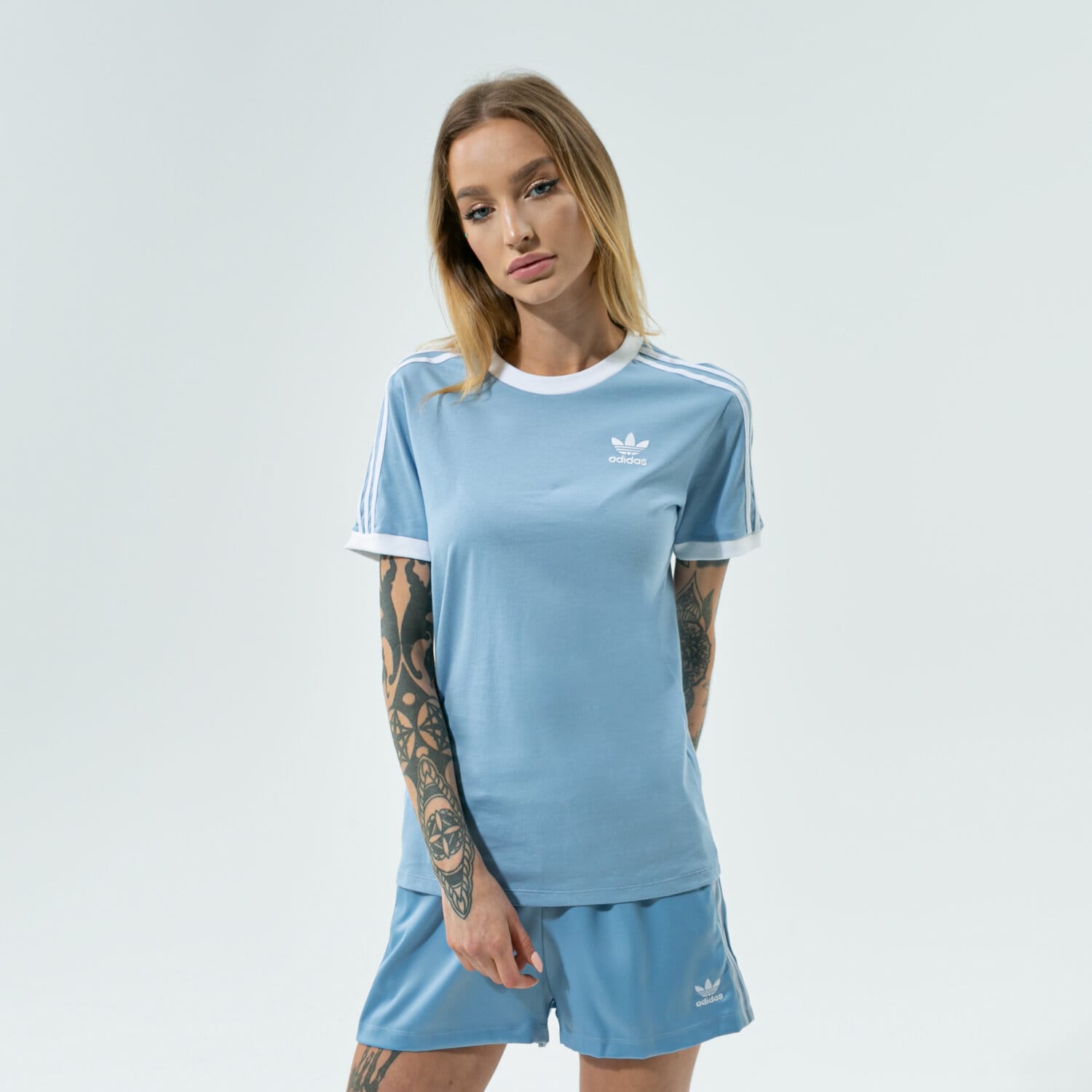 Femei tricou ADIDAS TRICOU 3 STRIPES TEE H33574 Albastru