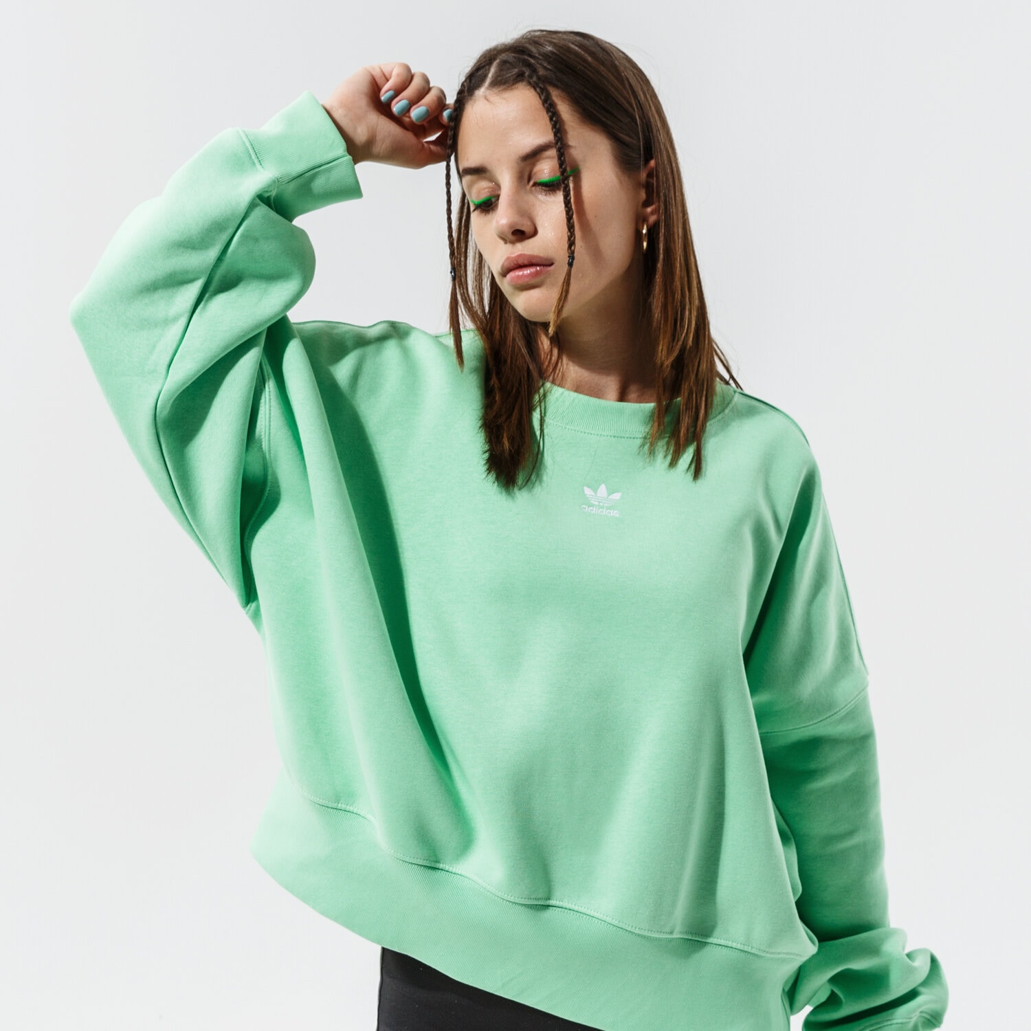 Femei bluză ADIDAS BLUZĂ SWEATSHIRT H06656 Verde