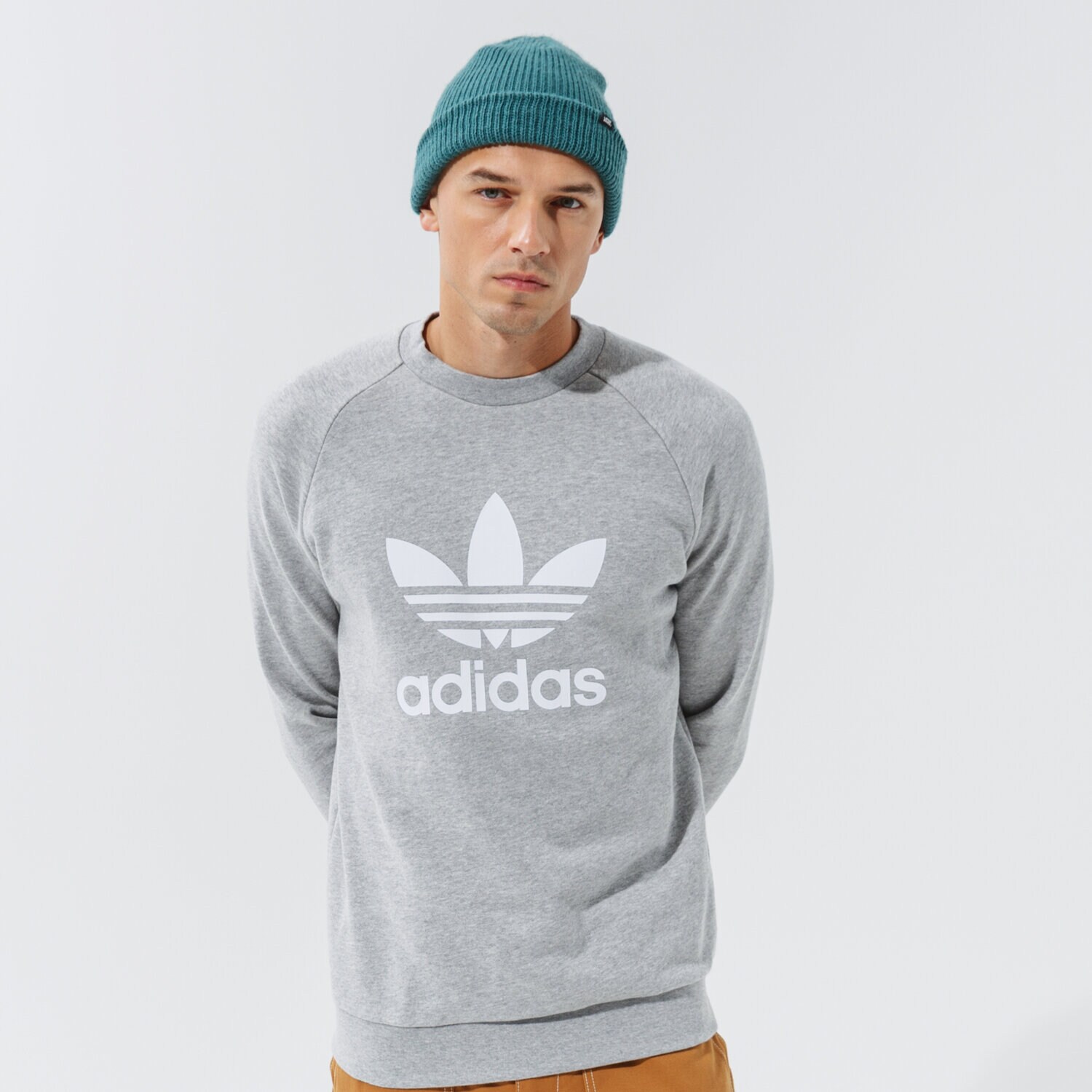 Bărbați bluză ADIDAS BLUZĂ TREFOIL CREW H06650 Gri