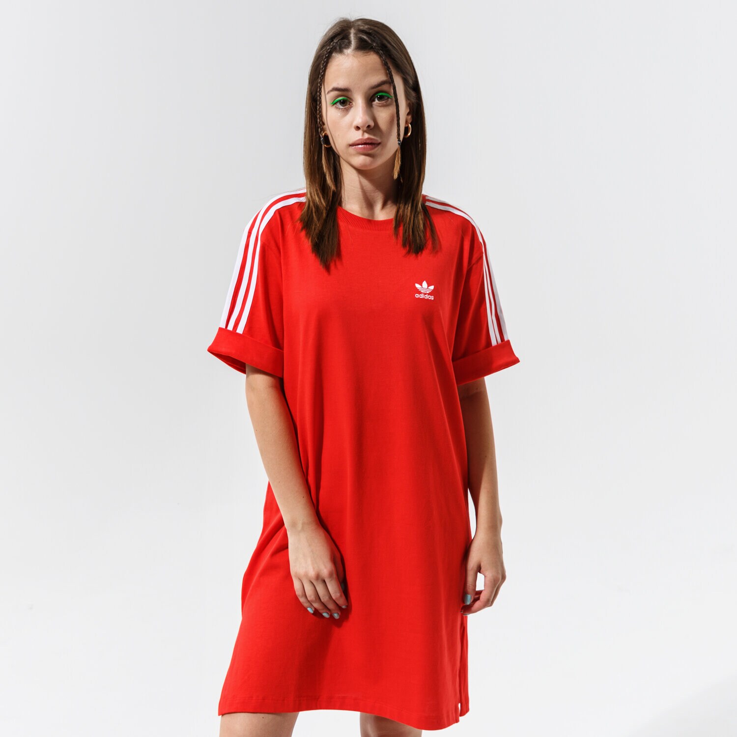 Femei rochii și fuste ADIDAS ROCHIE TEE TRENINGS H35505 Roșu