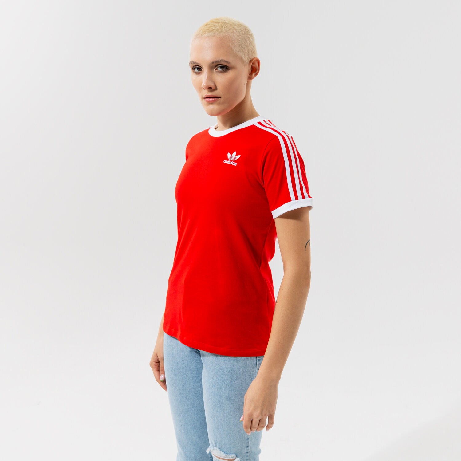 Femei tricou ADIDAS TRICOU 3 STRIPES TEE H33575 Roșu