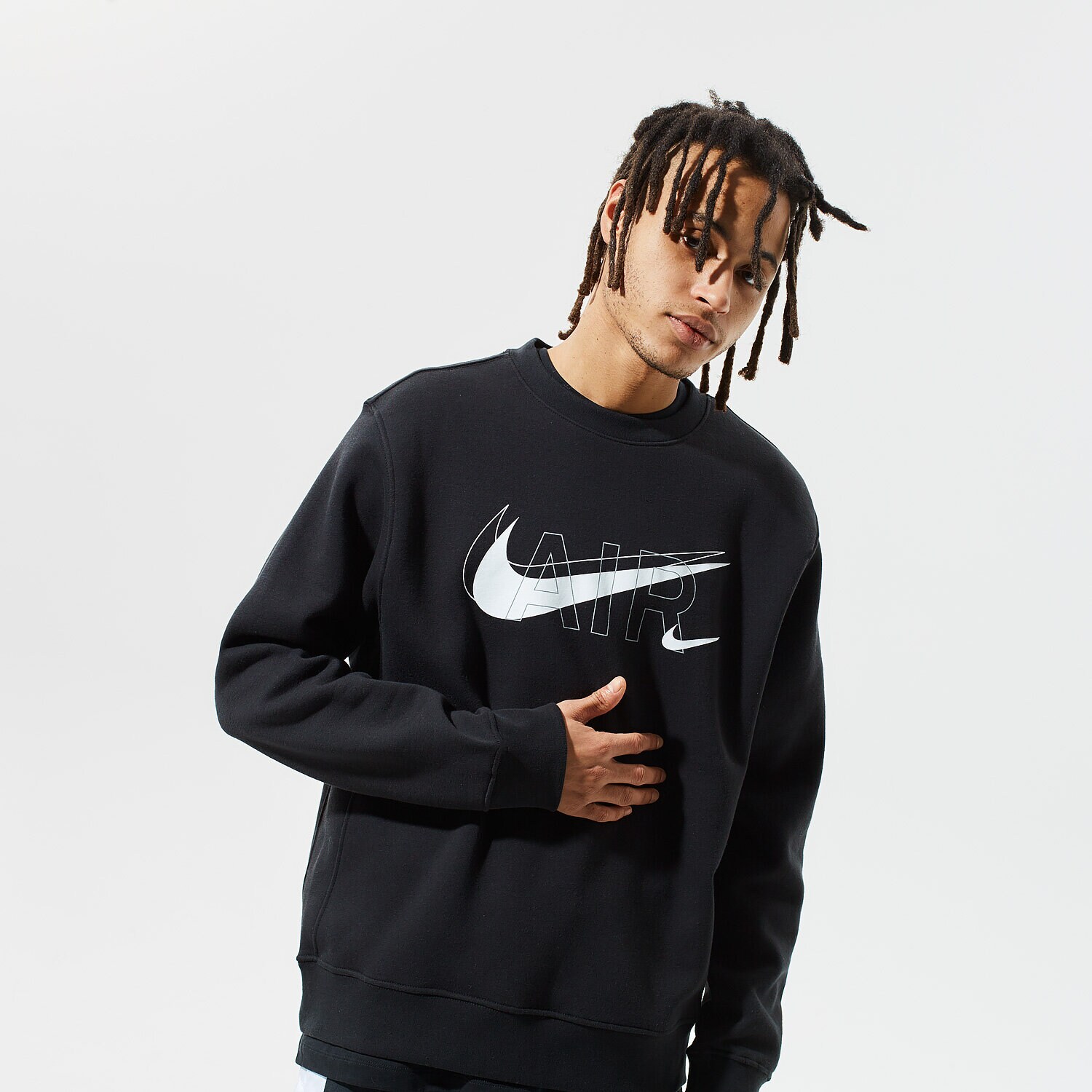Bărbați bluză NIKE BLUZĂ M NSW CREW PRNT PACK BB DD9699-010 Negru