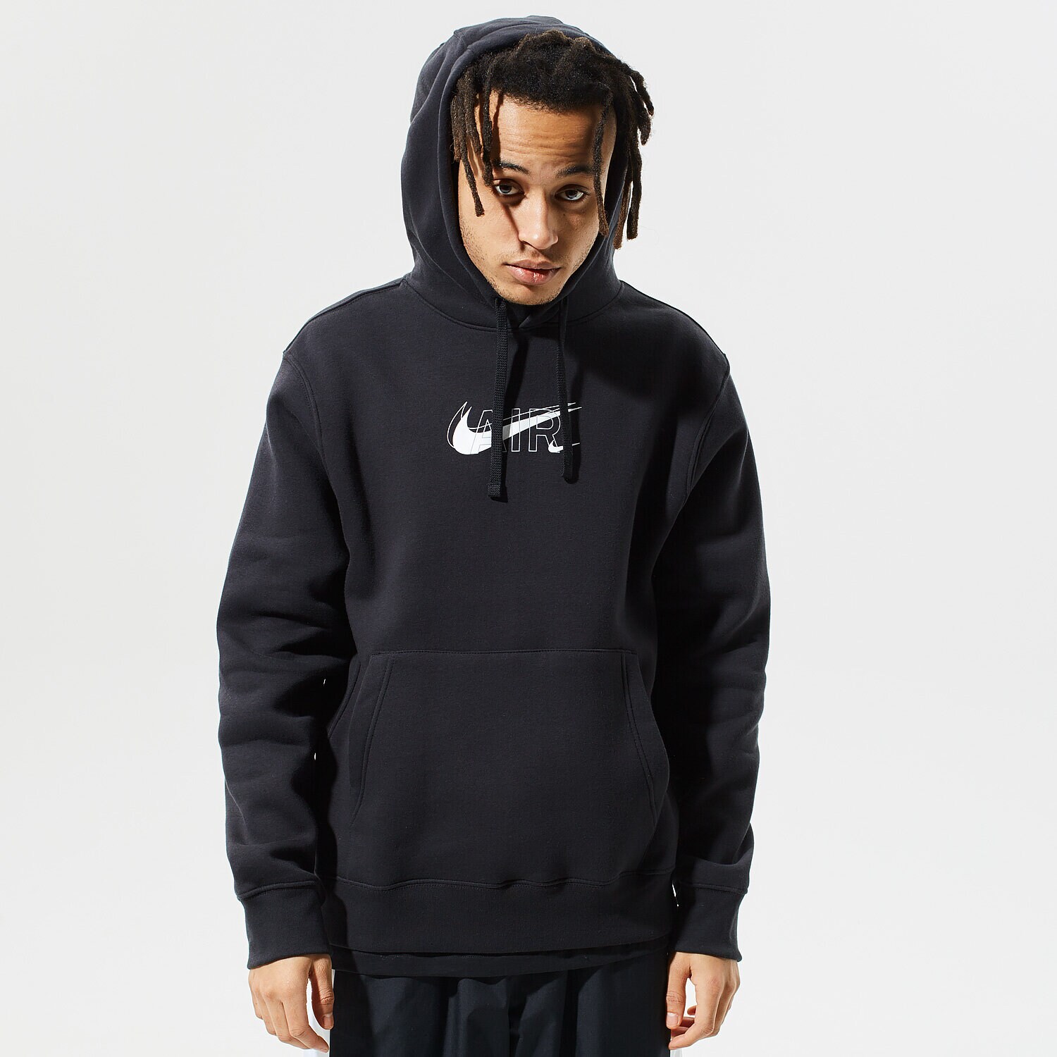 Bărbați bluză NIKE BLUZĂ CU GLUGĂ M NSW HOODIE PO AIR PRNT PACK DD9694-010 Negru
