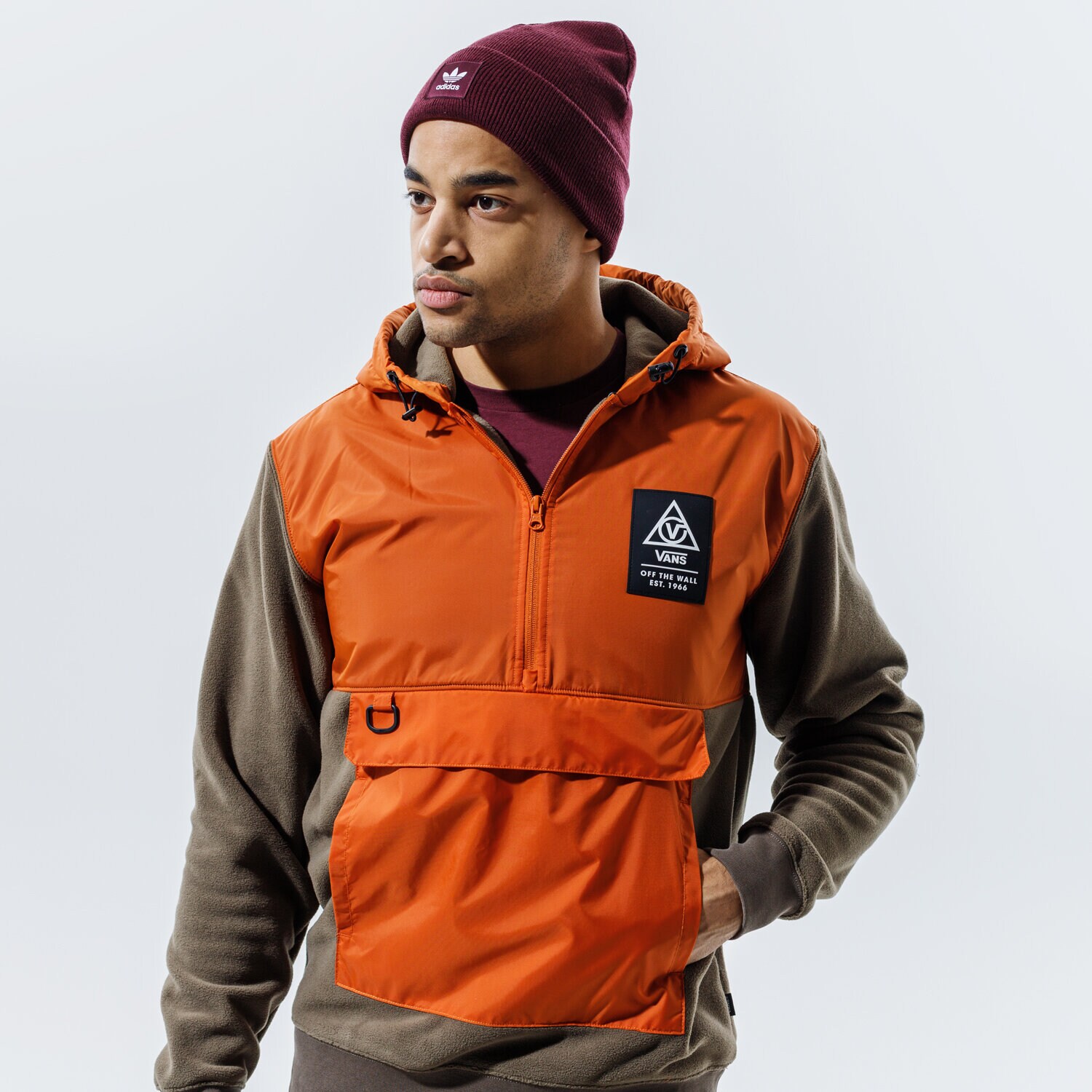 Bărbați bluză VANS BLUZĂ CU GLUGĂ 66 SUPPLY POLAR FLEECE CANTEEN GOLD FLAM VN0A4RZPZMU1 Kaki