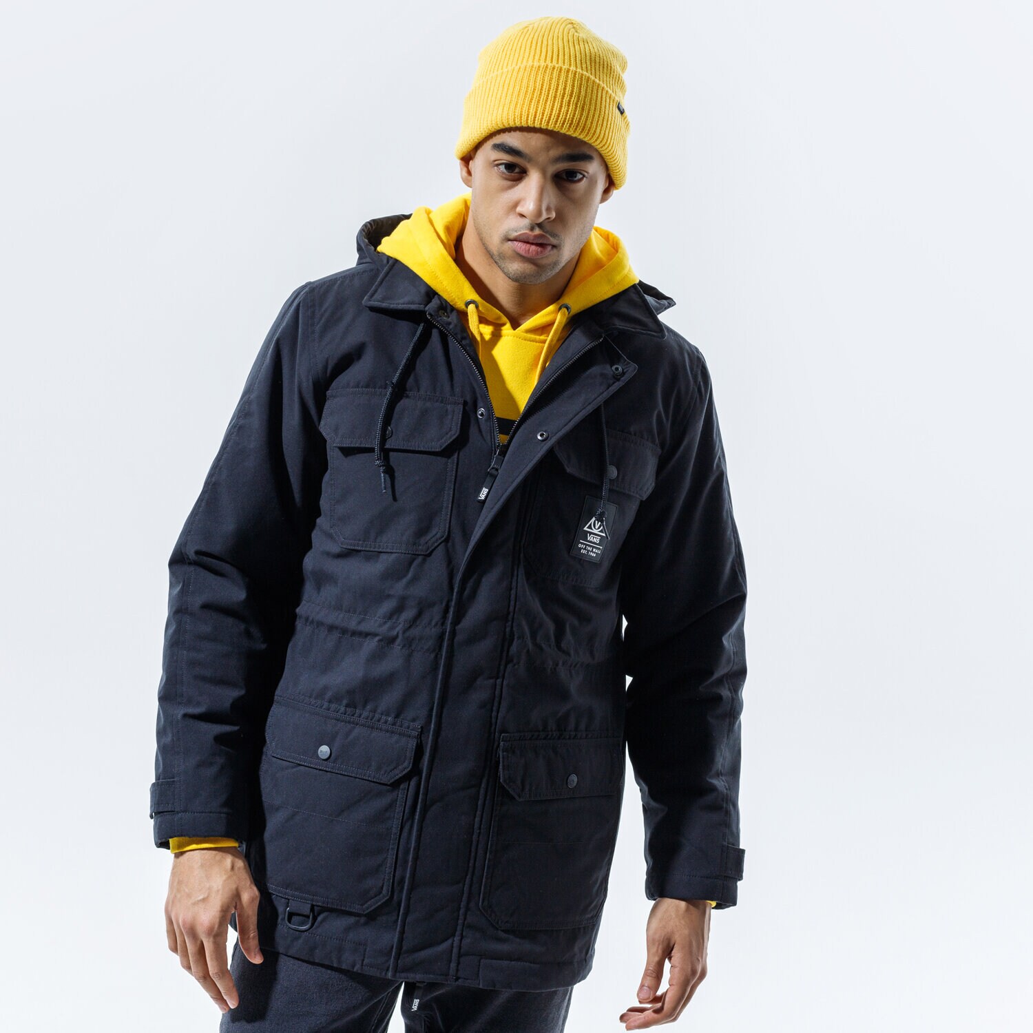 Bărbați eacă de iarnă VANS JACHETĂ DE IARNĂ 66 SUPPLY   LONG DRILL CHORE COAT MTE VN0A4S1PBLK1 Negru