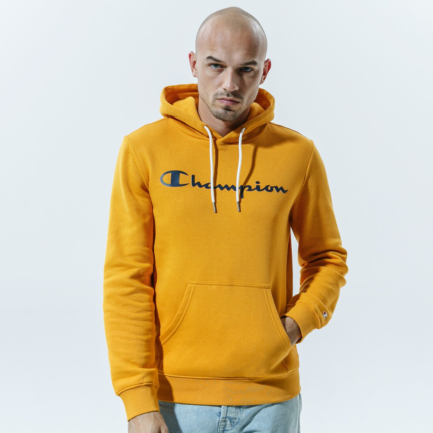 Bărbați bluză CHAMPION BLUZĂ CU GLUGĂ HOODED SWEATSHIRT 214743OS033 Galben Muștar