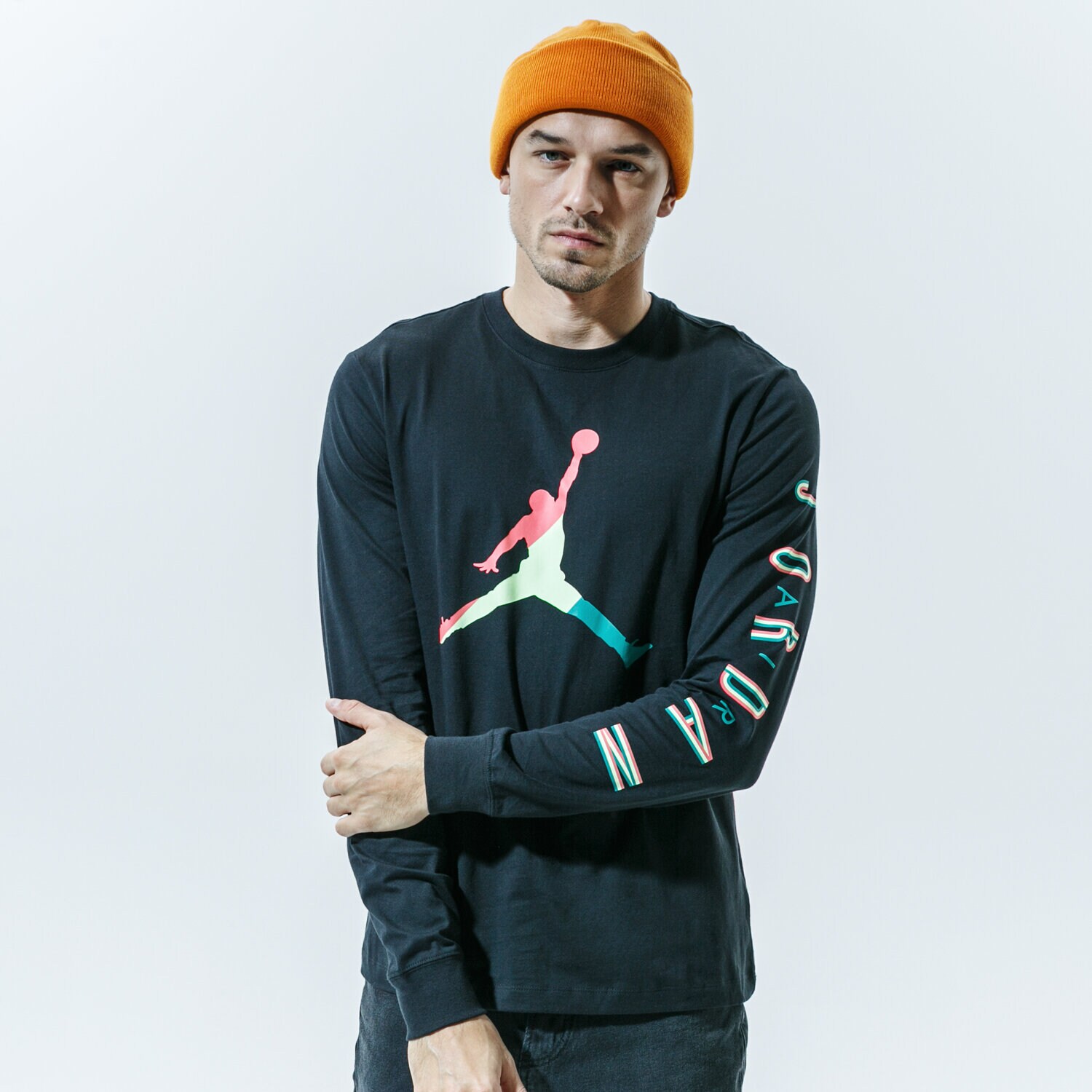 Bărbați tricou JORDAN TRICOU M J SPRTDNA LS CREW CN3502-011 Bleumarin