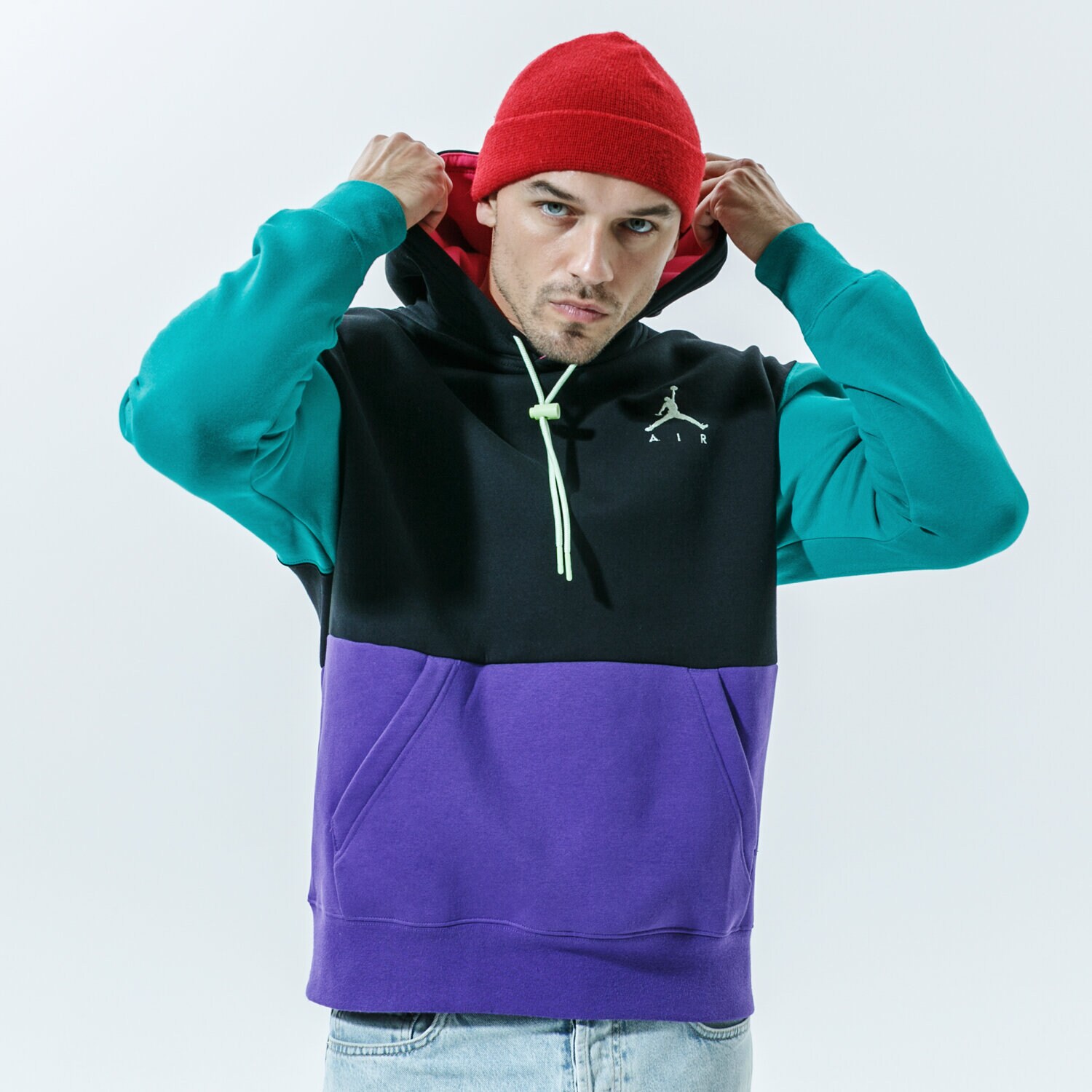 Bărbați bluză JORDAN BLUZĂ CU GLUGĂ JUMPMAN CK6684-011 Bleumarin
