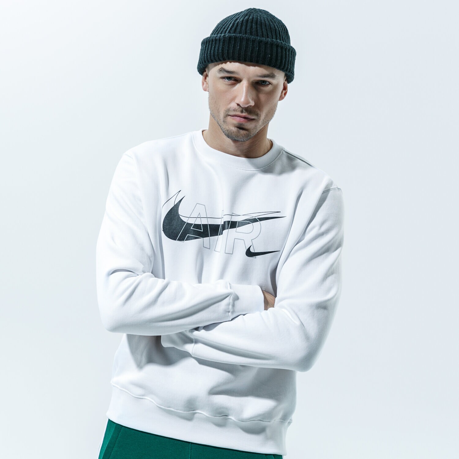 Bărbați bluză NIKE BLUZĂ M NSW CREW PRNT PACK BB DD9699-100 Alb