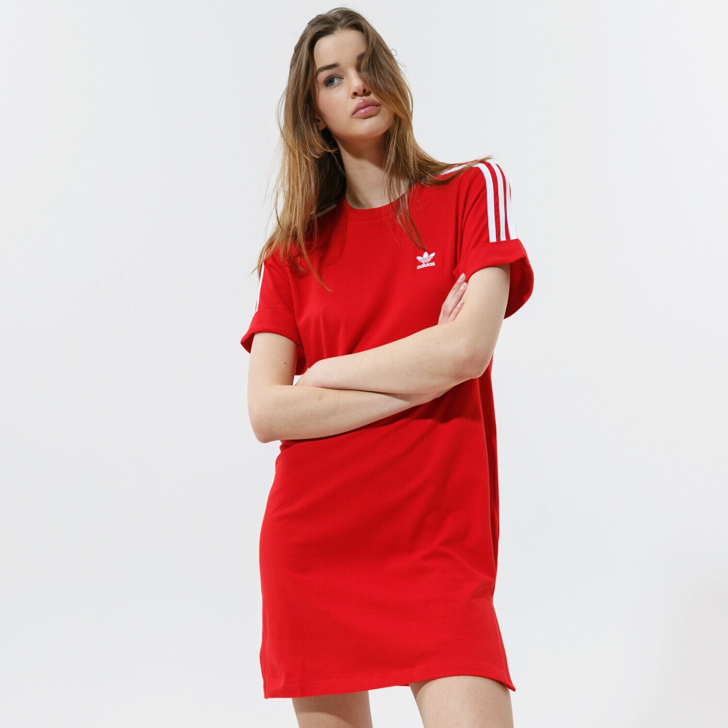 Femei rochii și fuste ADIDAS ROCHIE TEE TRENINGS GN2778 Roșu