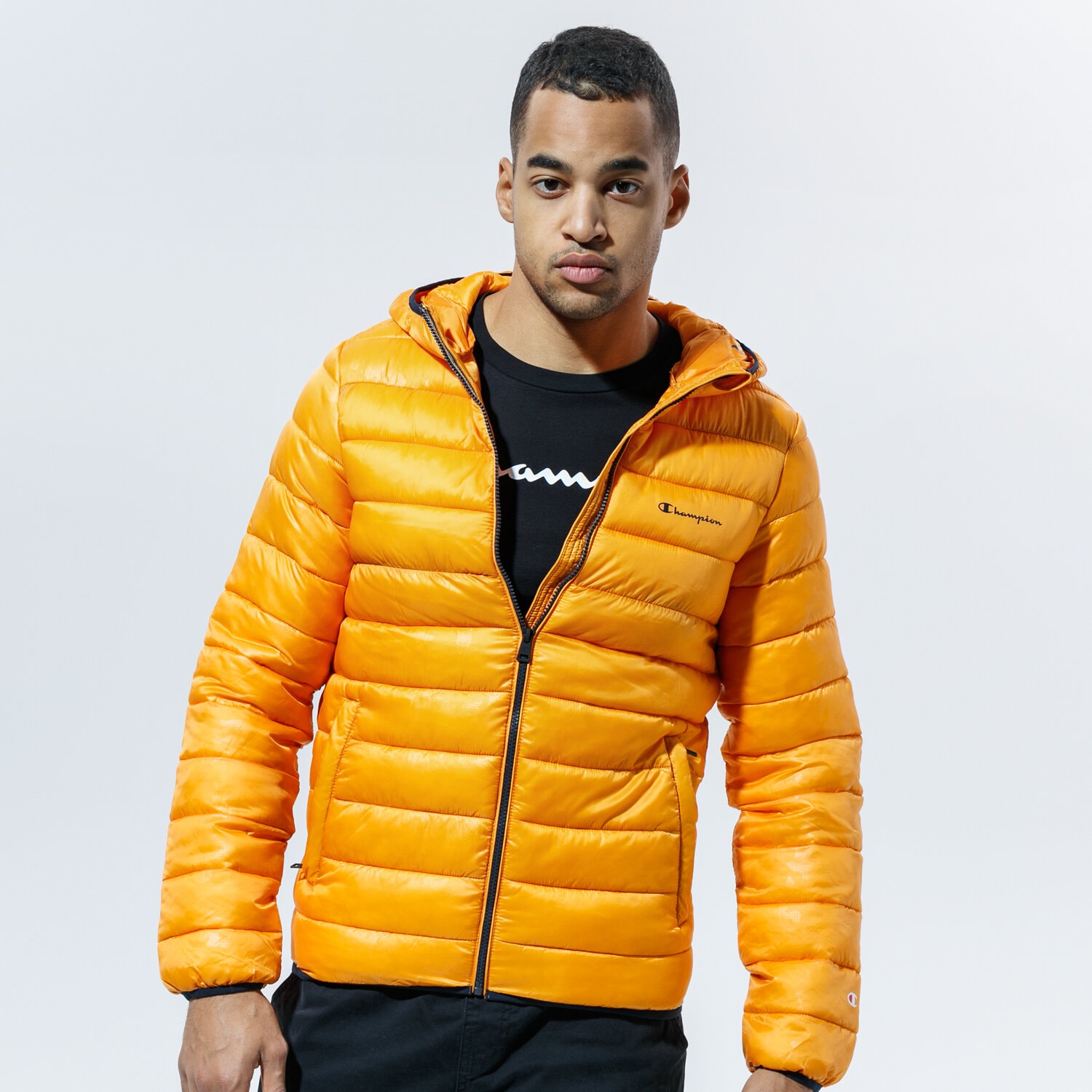 Bărbați eacă de iarnă CHAMPION JACHETĂ DE IARNĂ HOODED JACKET 214869OL012 Galben Muștar