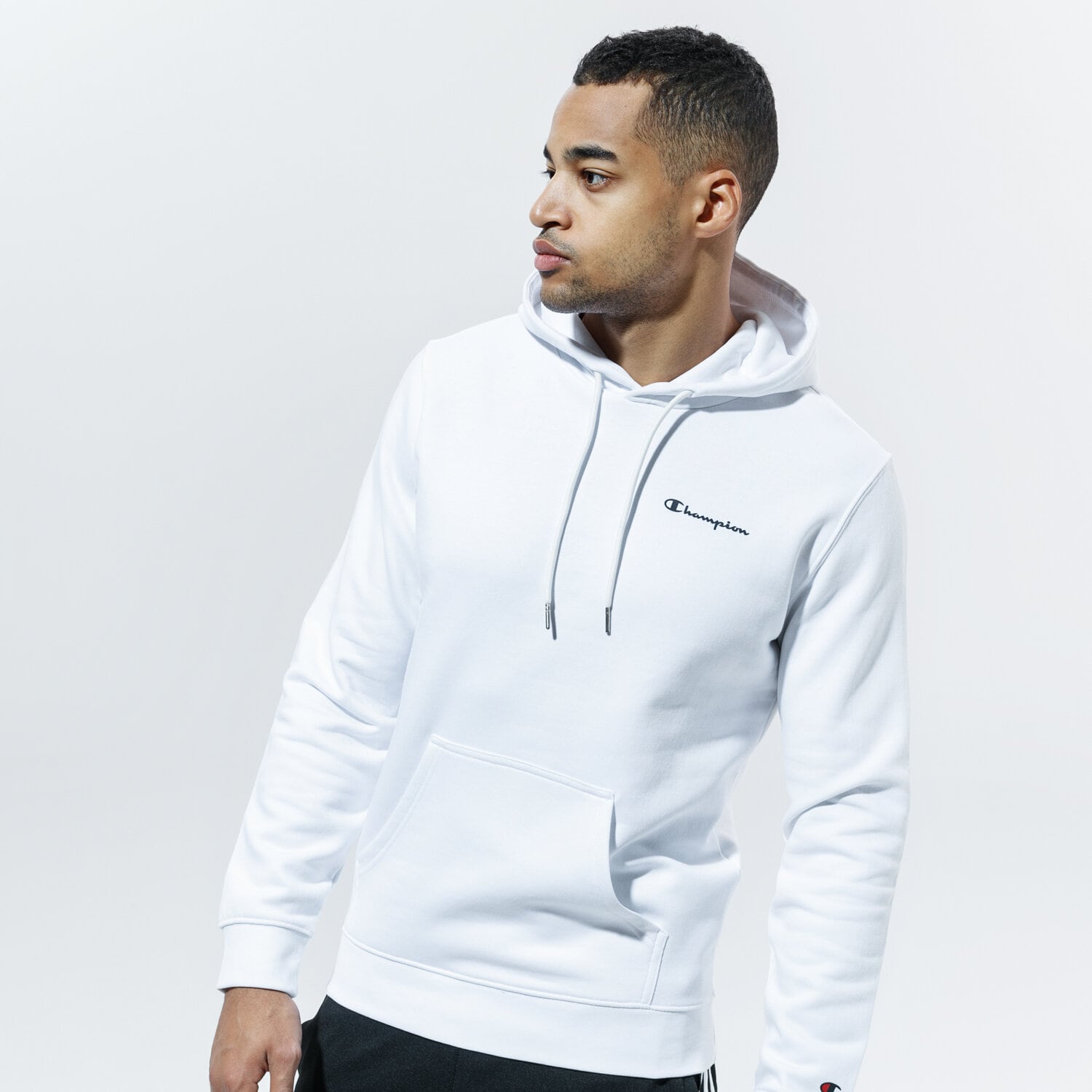 Bărbați bluză CHAMPION BLUZĂ CU GLUGĂ HOODED SWEATSHIRT 214749WW001 Alb