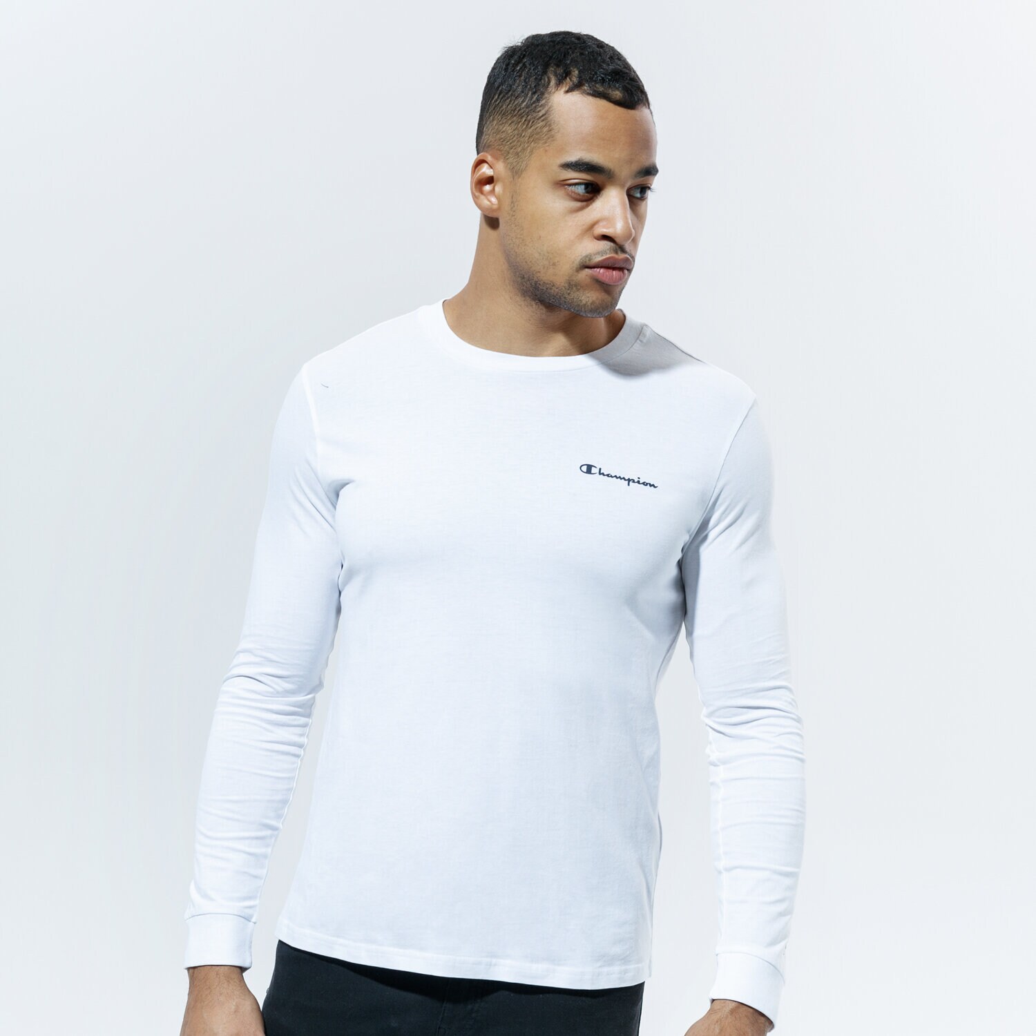 Bărbați tricou CHAMPION TRICOU LONG SLEEVE CREWNECK TRICOU 214756WW001 Alb