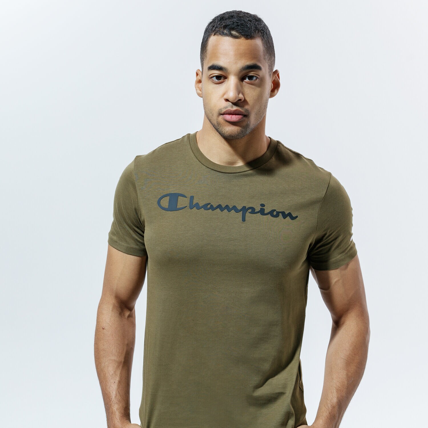 Bărbați tricou CHAMPION TRICOU CREWNECK TRICOU 214747MS549 Kaki