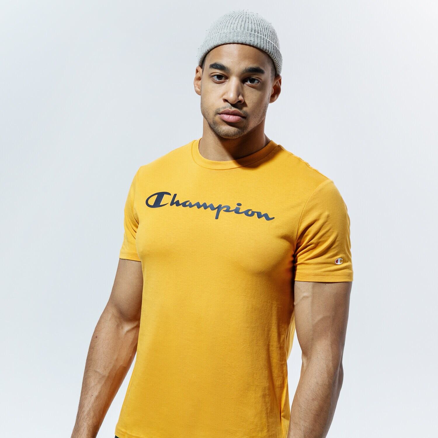 Bărbați tricou CHAMPION TRICOU CREWNECK TRICOU 214747OS033 Galben Muștar
