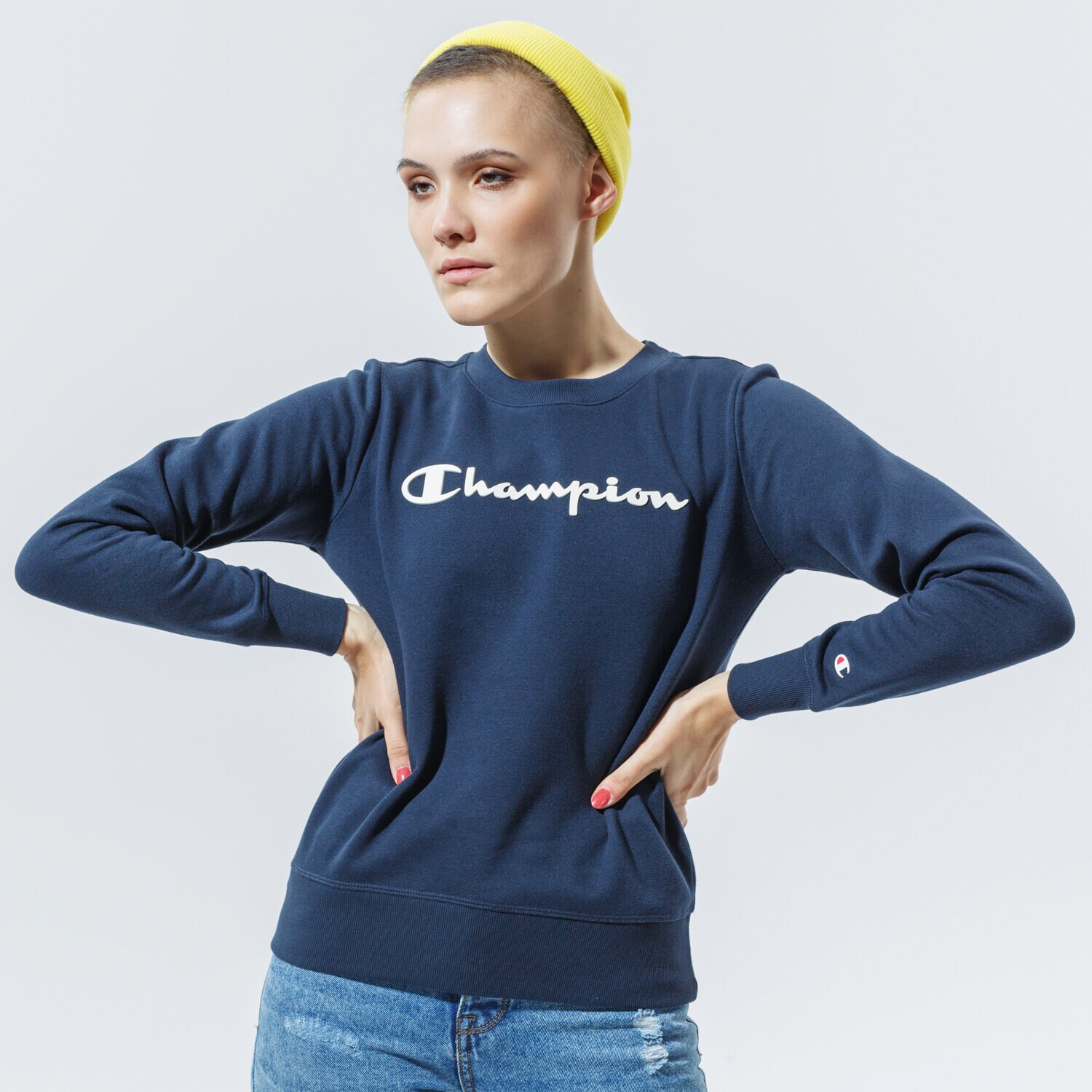 Femei bluză CHAMPION BLUZĂ CREWNECK SWEATSHIRT 113210BS501 Bleumarin