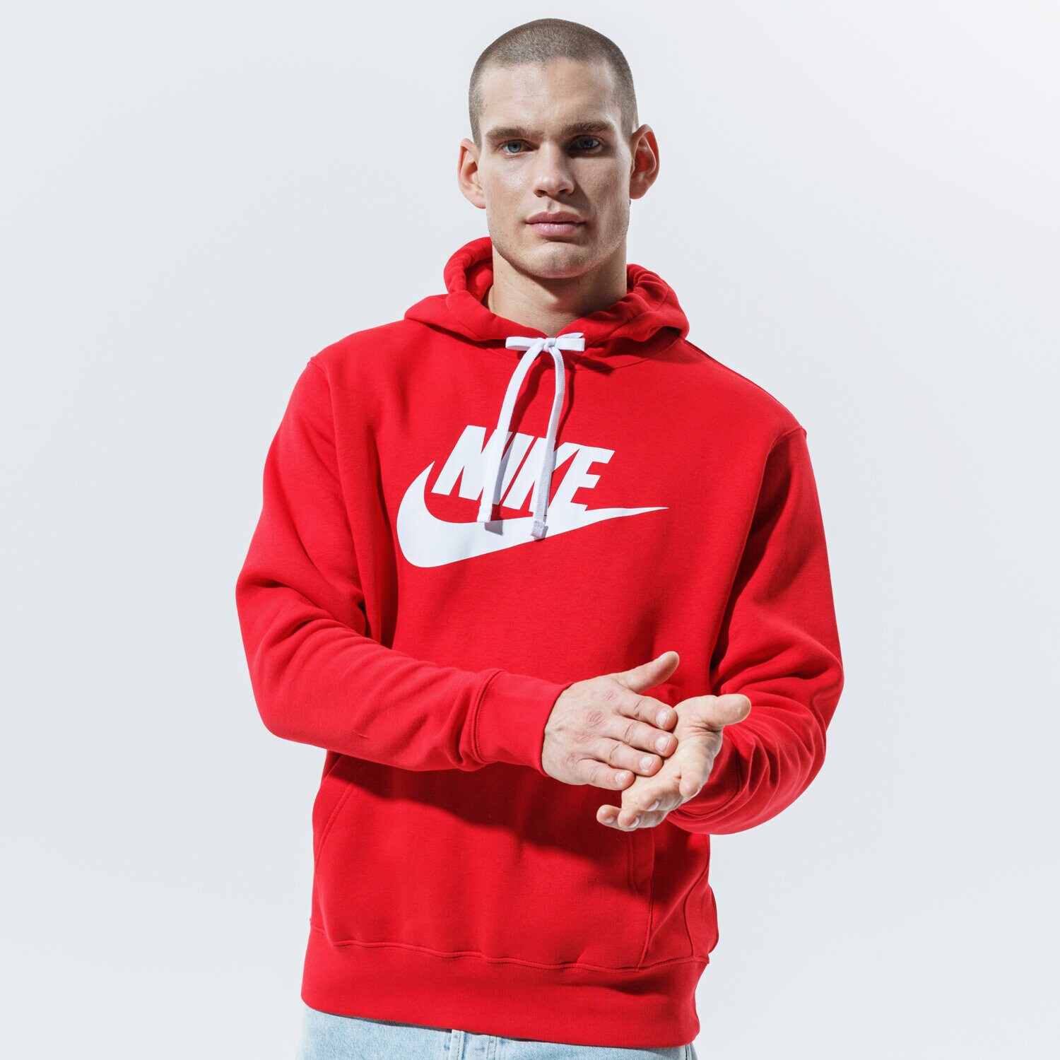 Bărbați bluză NIKE BLUZĂ CU GLUGĂ SPORTSWEAR CLUB FLEECE BV2973-657 Roșu