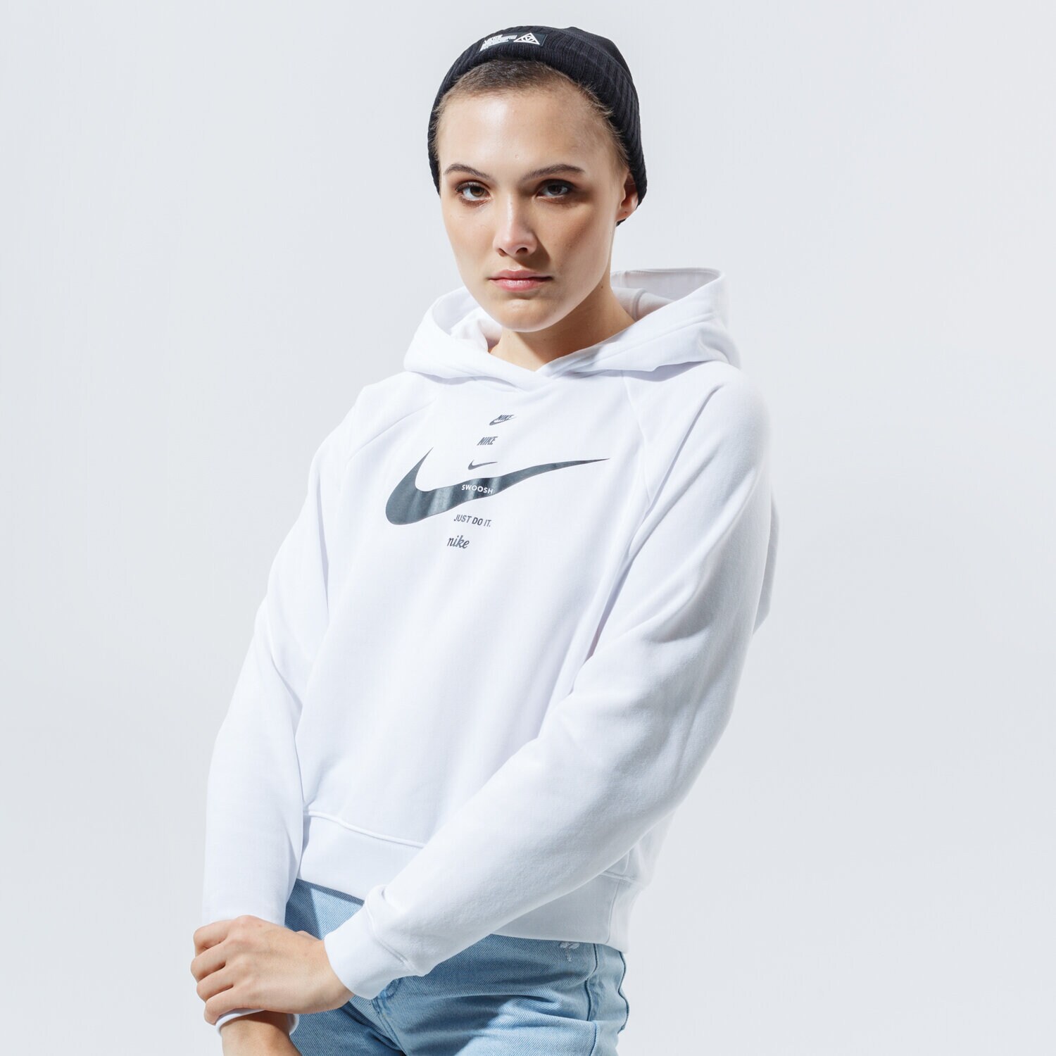 Femei bluză NIKE BLUZĂ CU GLUGĂ W NSW SWSH HOODIE FLC BB CU5676-101 Alb