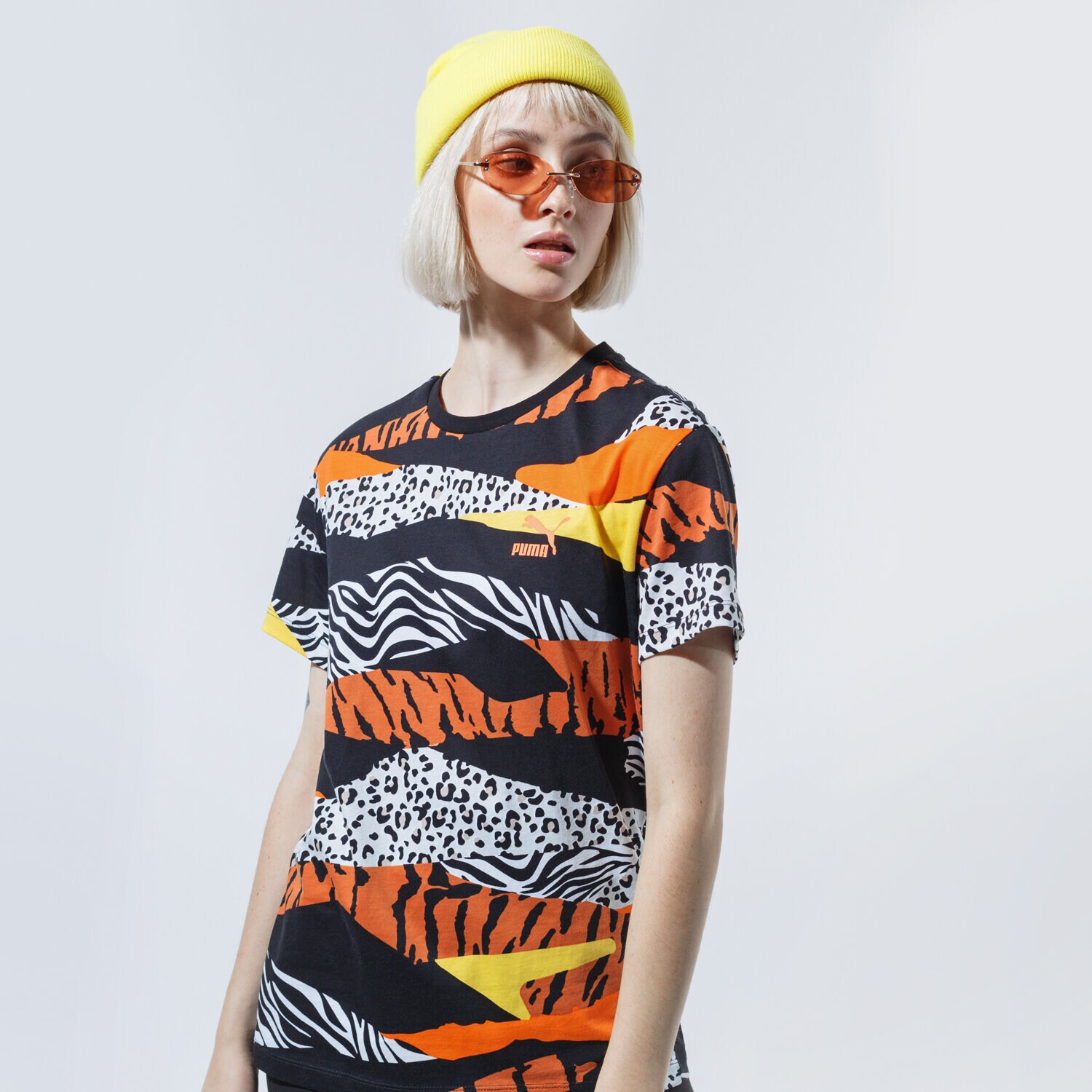 Femei tricou PUMA TRICOU CLASSICS AOP LOGO TEE 59772488 Mulicolor