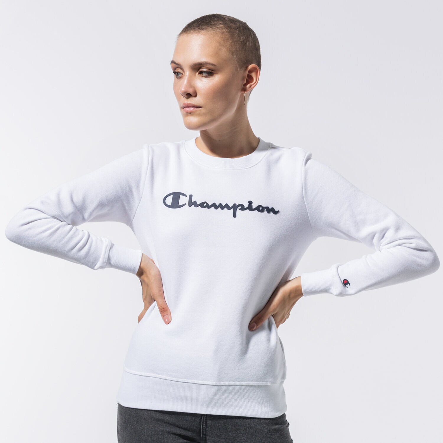 Femei bluză CHAMPION BLUZĂ CREWNECK SWEATSHIRT 113210WW001 Alb