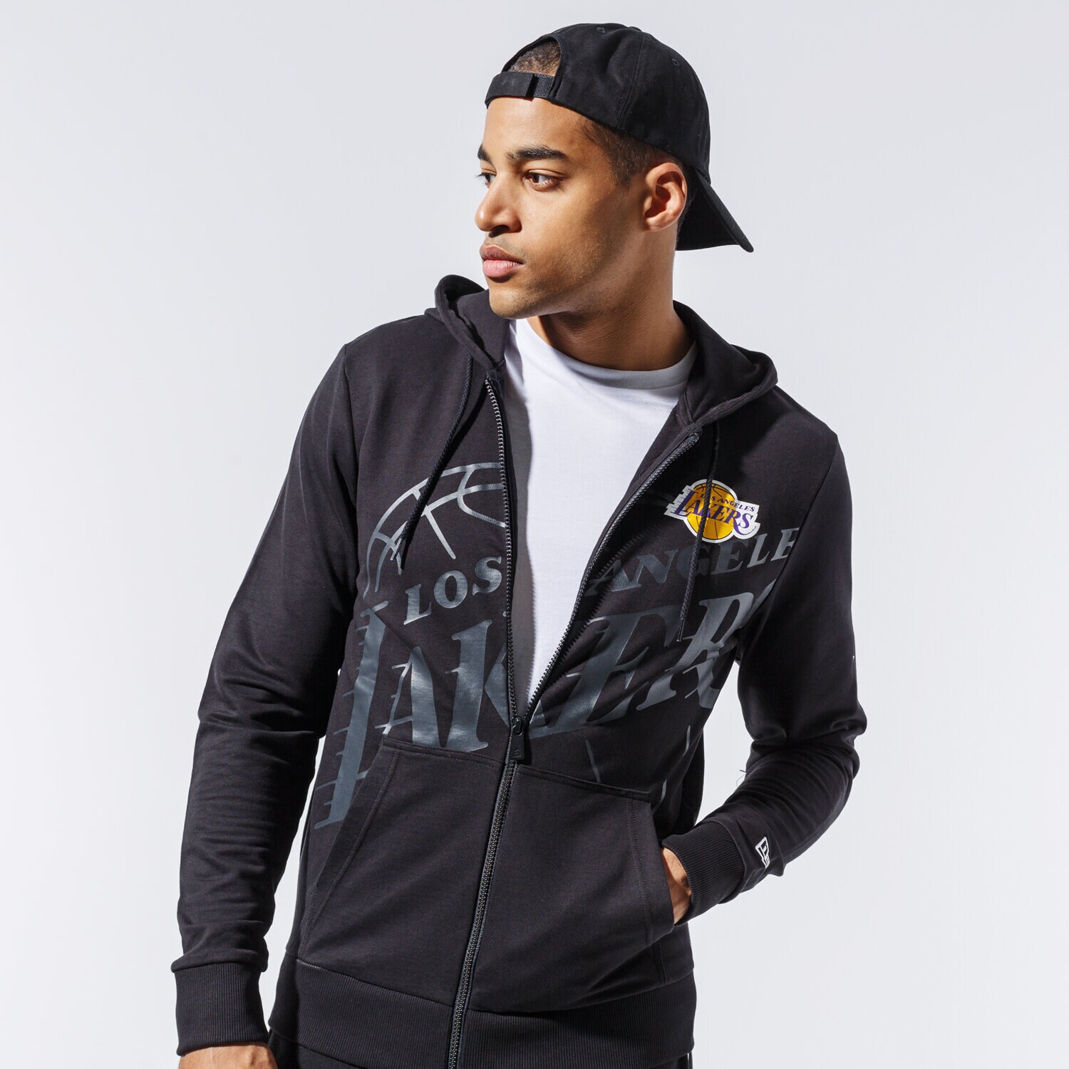 Bărbați bluză NEW ERA BLUZĂ CU GLUGĂ NBA BIG LOGO FULL ZIP HOODY LOSLAK BL 12485690