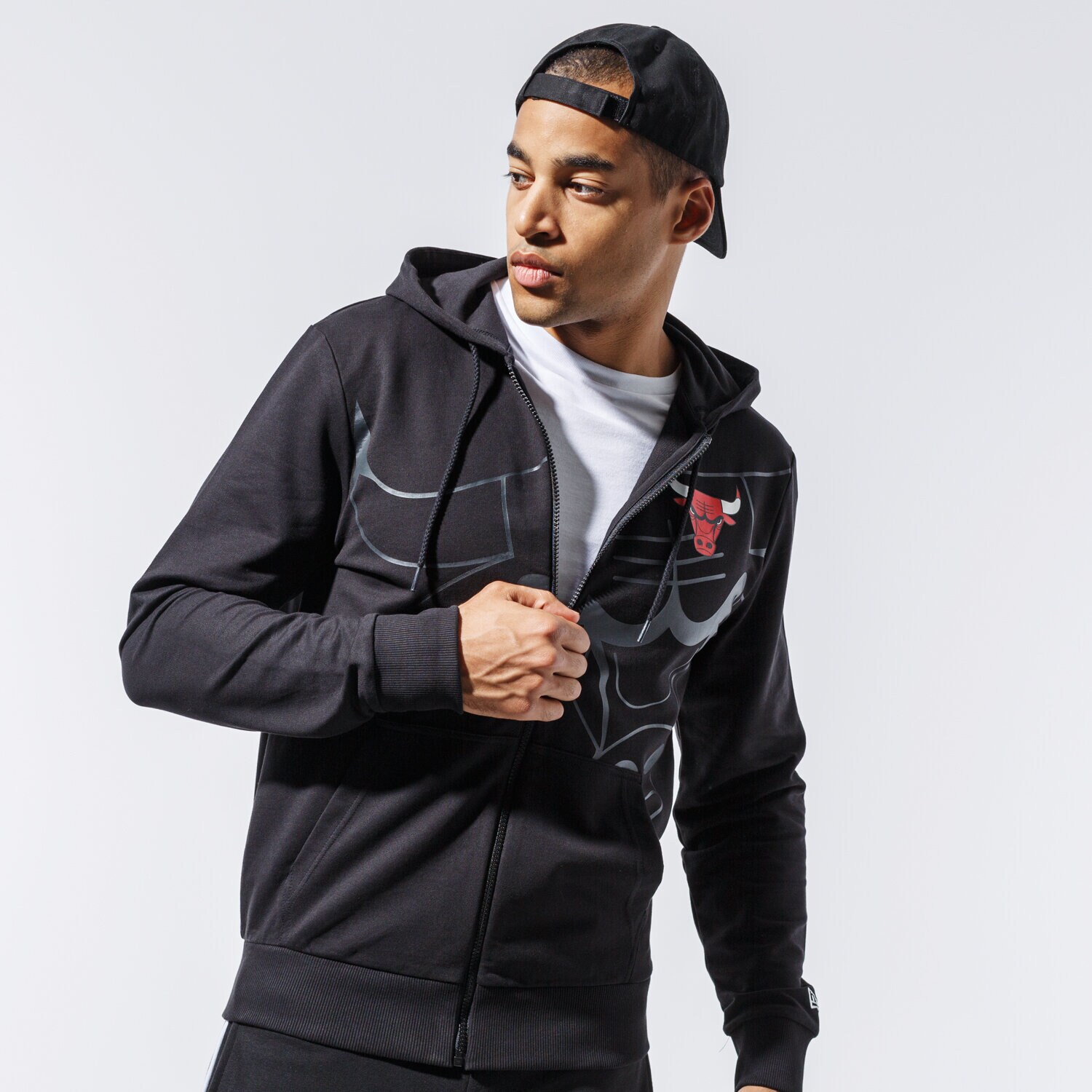 Bărbați bluză NEW ERA BLUZĂ CU GLUGĂ NBA BIG LOGO FULL ZIP HOODY CHIBUL BL 12485691