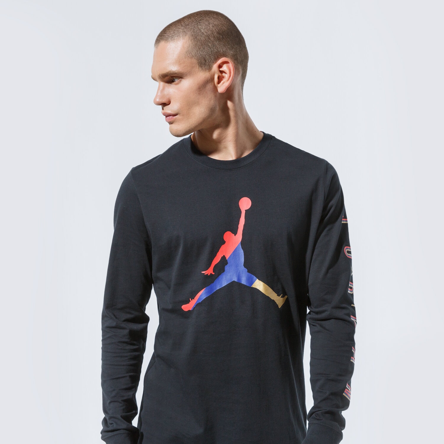 Bărbați tricou JORDAN TRICOU M J SPRTDNA LS CREW CN3502-010 Negru
