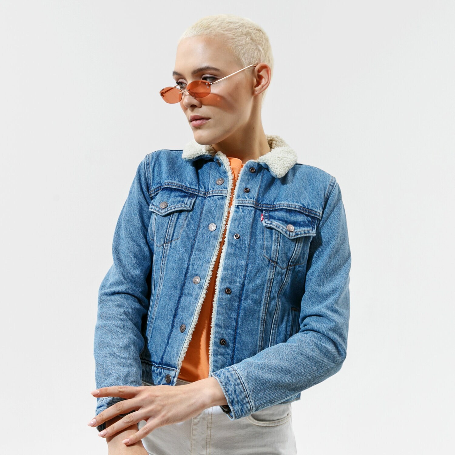 Femei geacă de iarnă LEVI'S JACHETĂ ORIGINAL SHERPA TRUCKER 36136-0000 Albastru