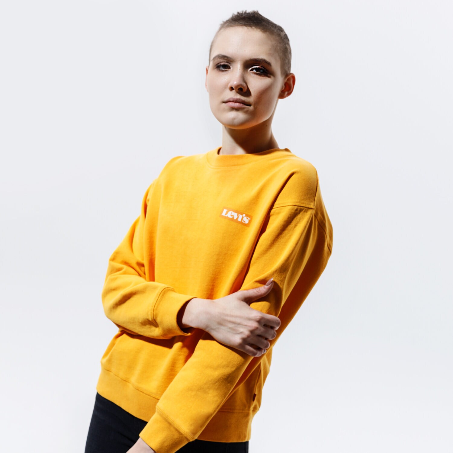 Femei bluză LEVI'S BLUZĂ GRAPHIC STANDARD CREW 18686-0018 Galben