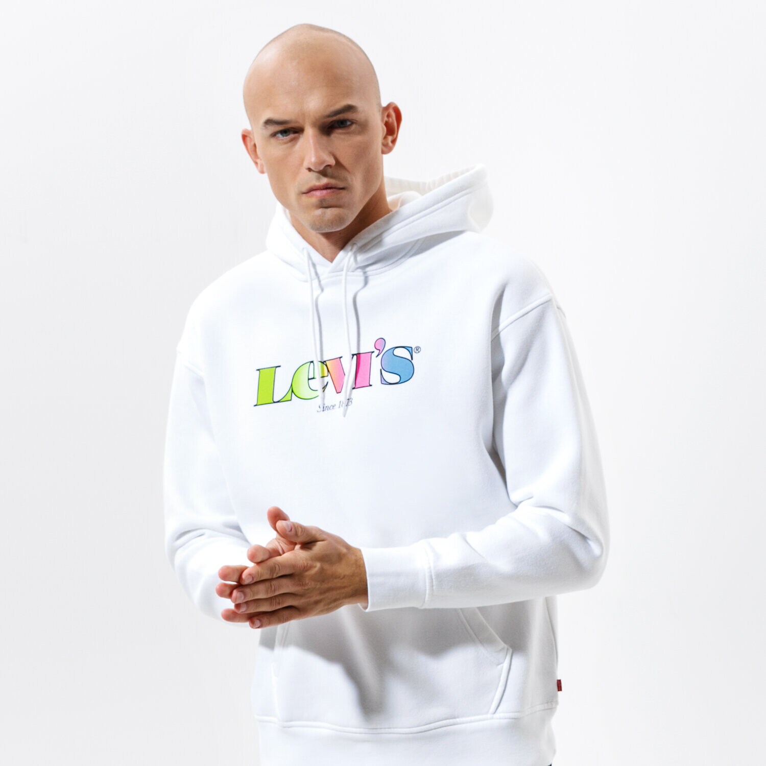 Bărbați bluză LEVI'S BLUZĂ CU GLUGĂ T3 RELAXD GRAPHIC HOODIE 38821-0042 Alb