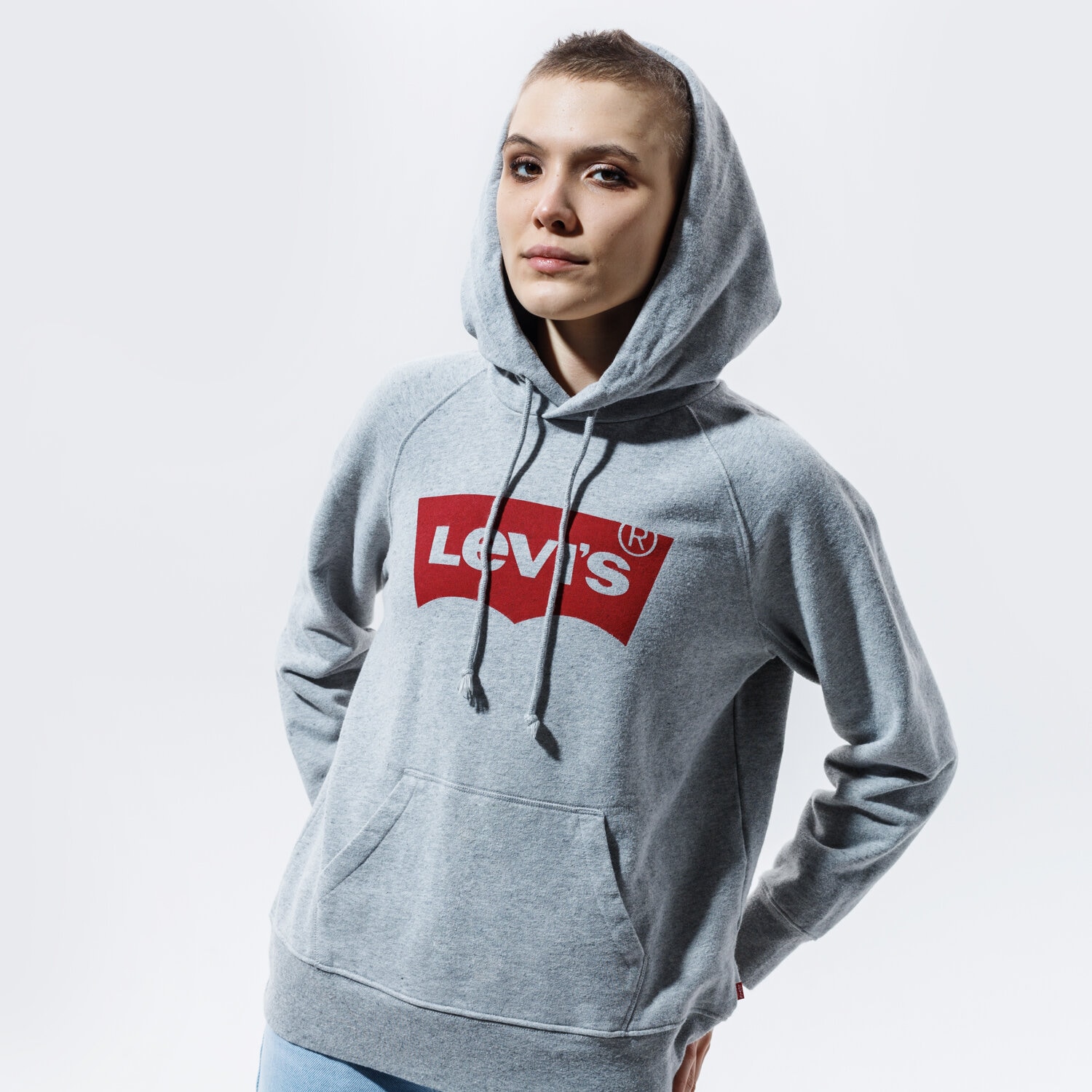 Femei bluză LEVI'S BLUZĂ CU GLUGĂ GRAPHIC SPORT HOODIE 35946-0003 Gri